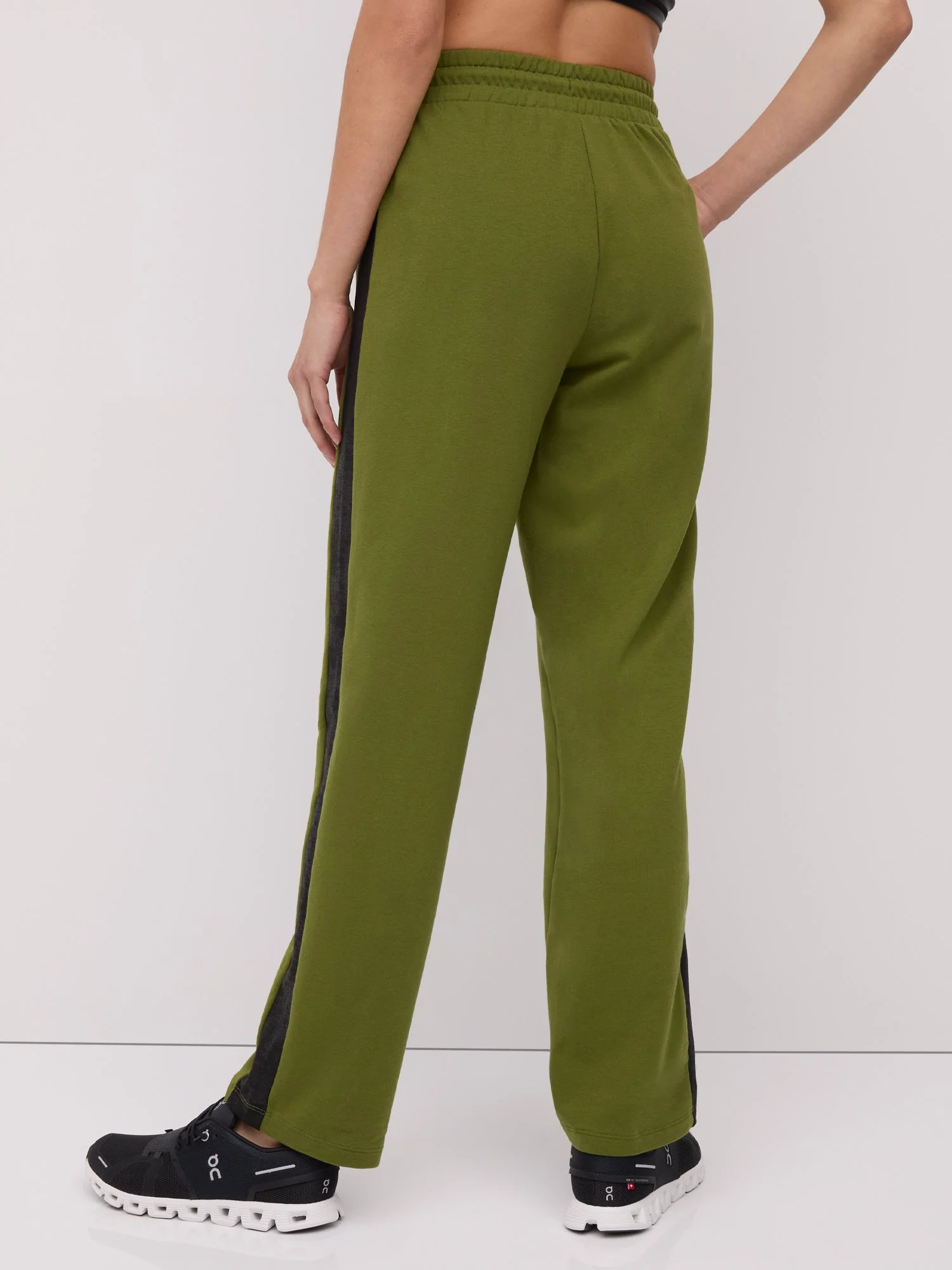 French Terry Faux-Leather Trim Pant - Image 3