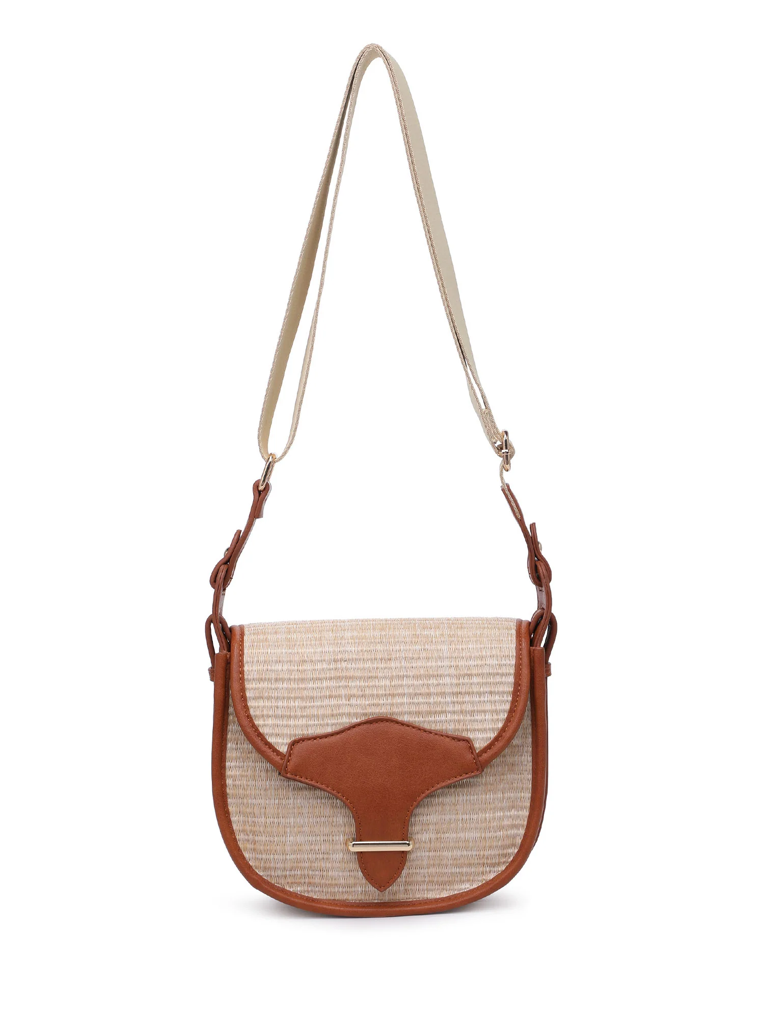 Front Flap Canvas Crossbody Bag - Moda Luxe