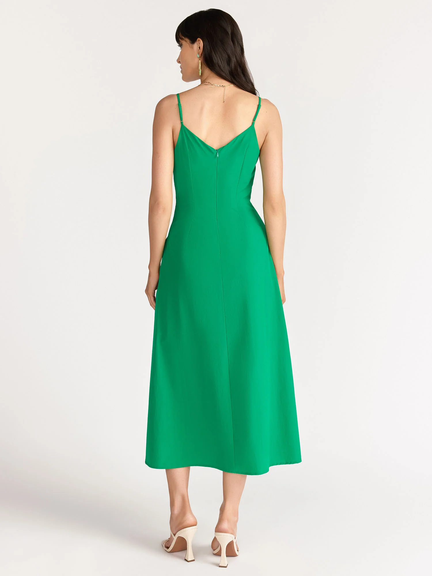 Crescent Front Pleat Maxi Trapeze Dress - Brands We Love - Image 3