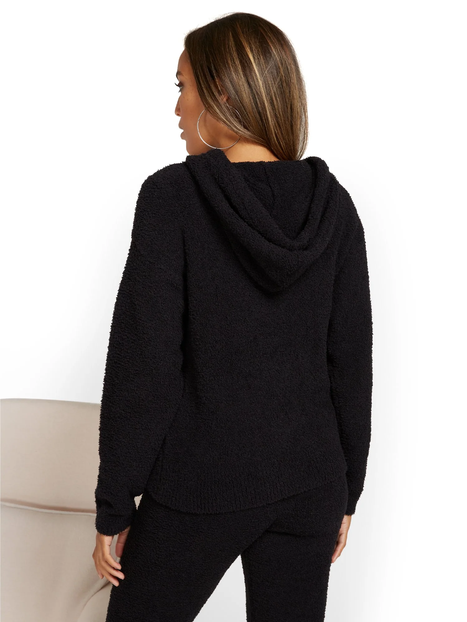 Fuzzy Zip-Front Hoodie - Ultra Cozy Collection - Image 3