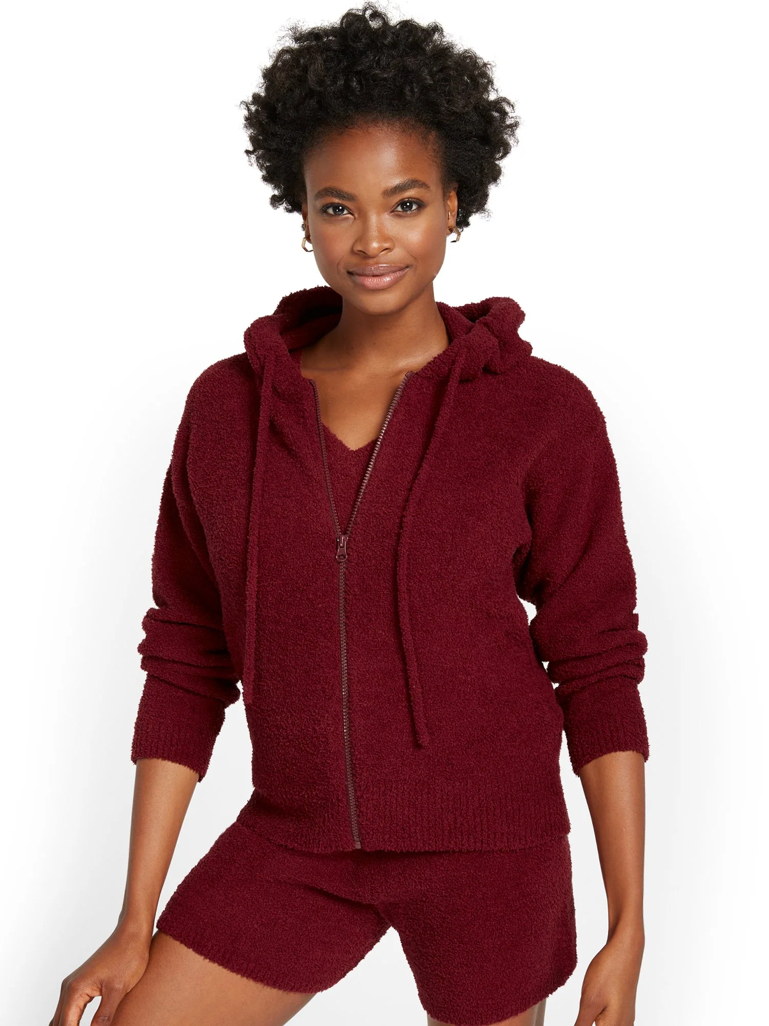 Fuzzy Zip-Front Hoodie - Ultra Cozy Collection - Image 9