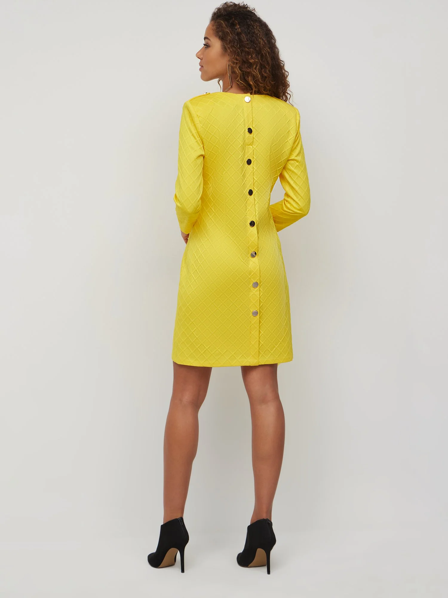 Geometric Button-Back Shift Dress - Image 2