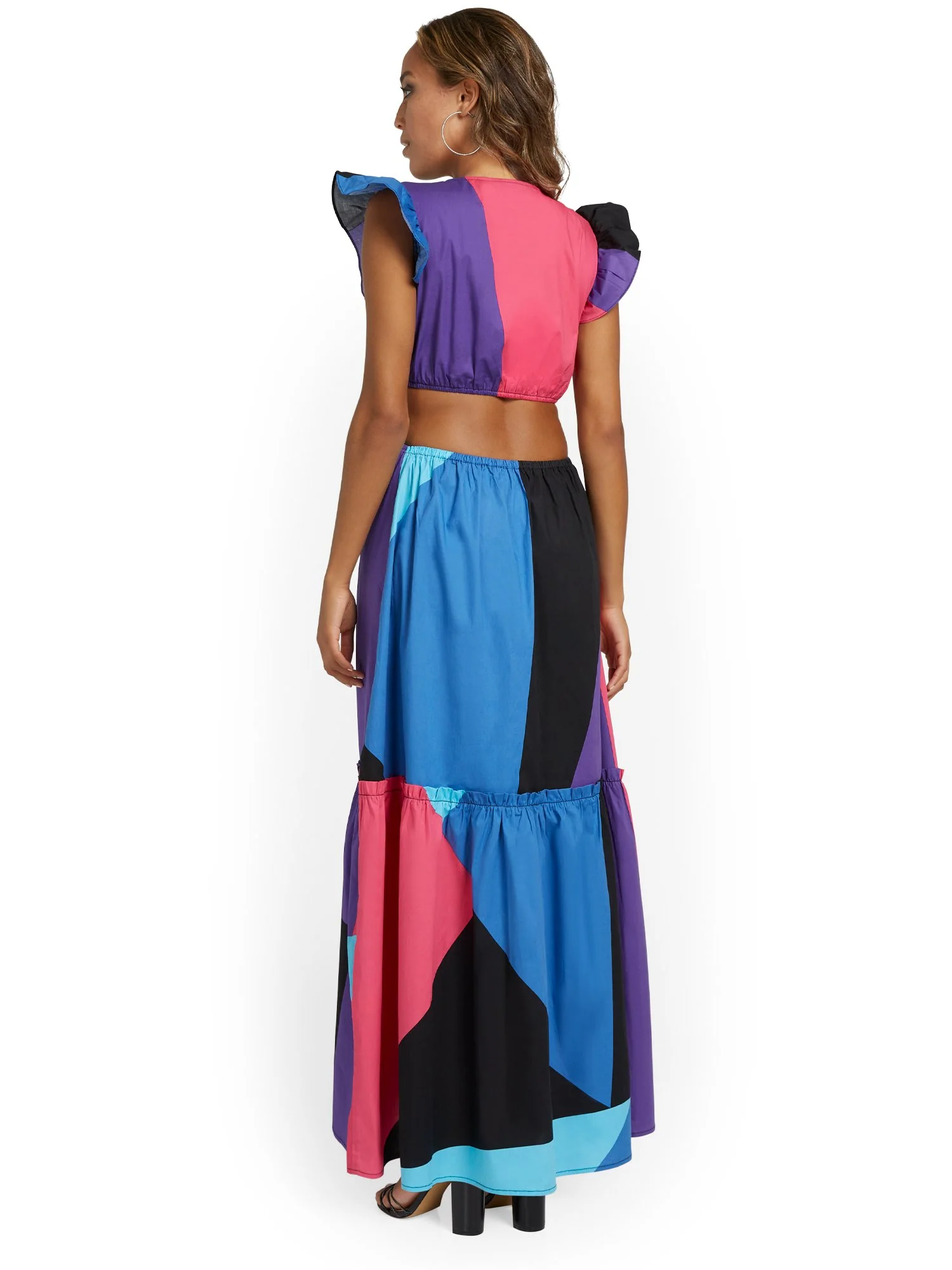 Geometric-Print Cut-Out Maxi Dress - Image 3