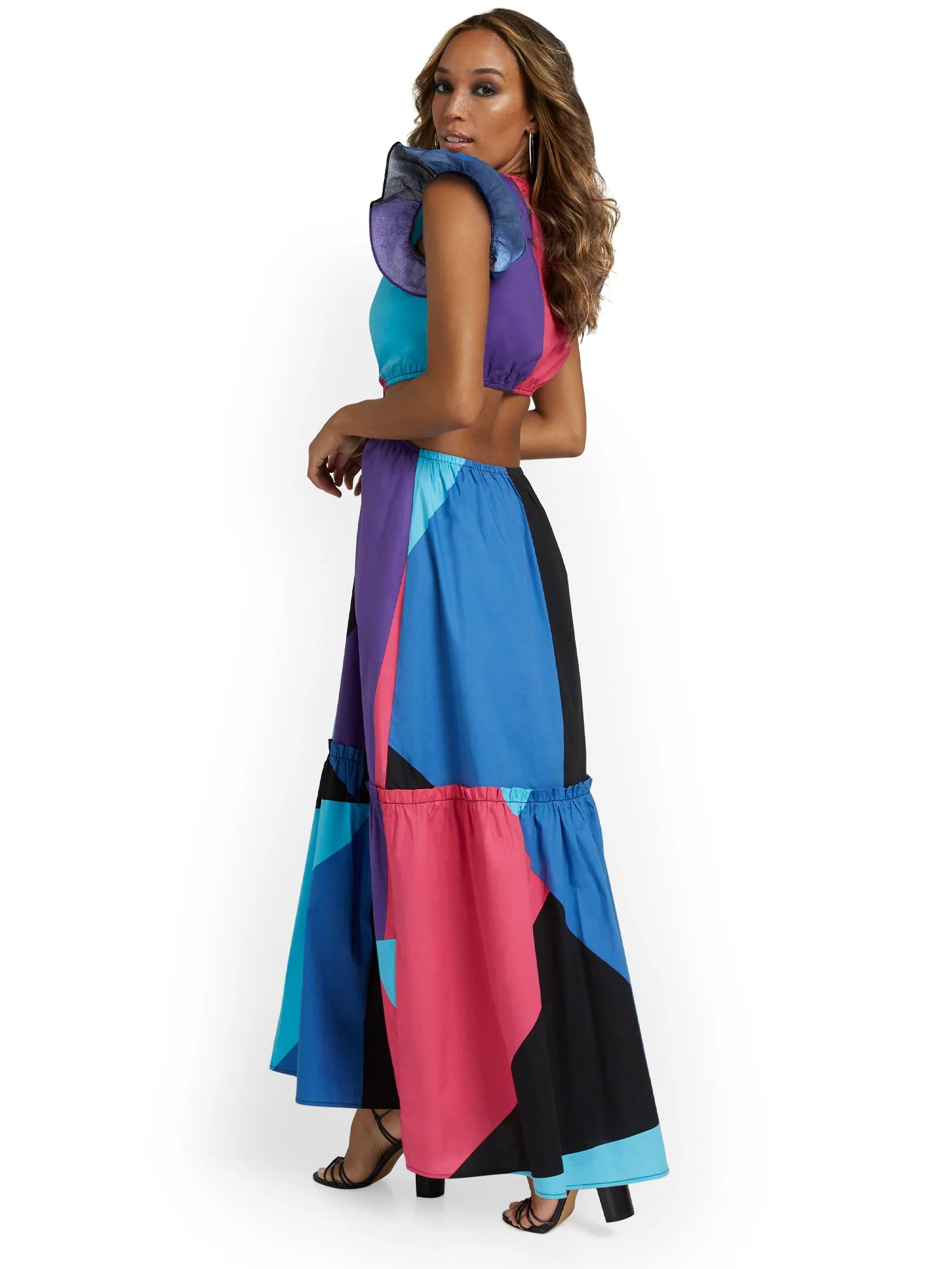 Geometric-Print Cut-Out Maxi Dress - Image 4