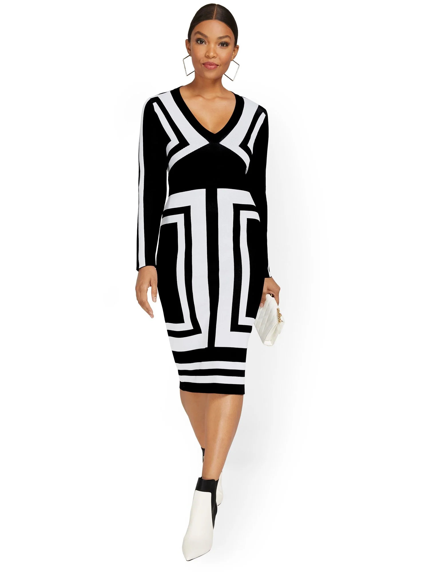 Geometric-Print Sheath Dress - Image 2