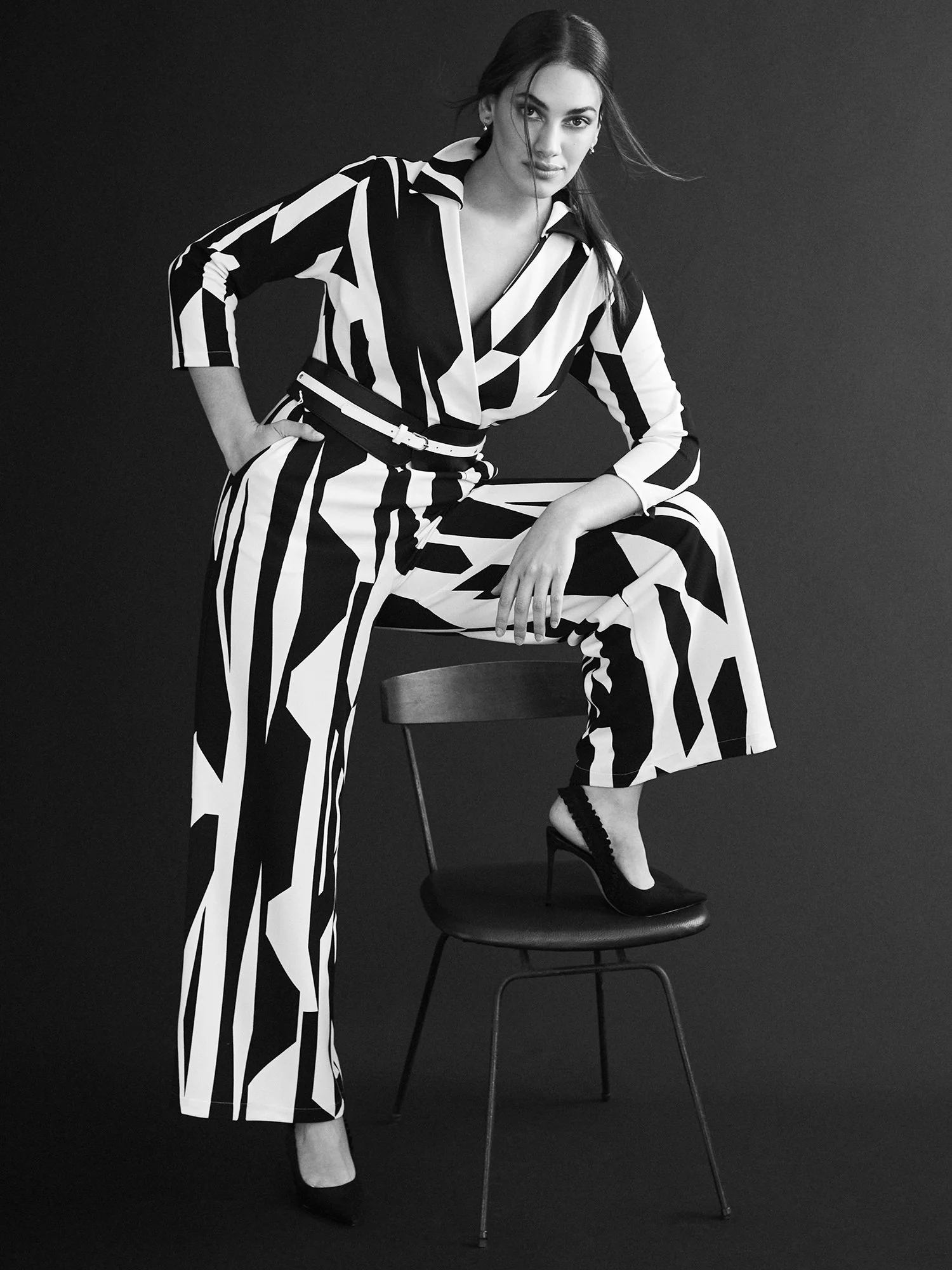 Geometric-Print Wide-Leg Jumpsuit - Image 4