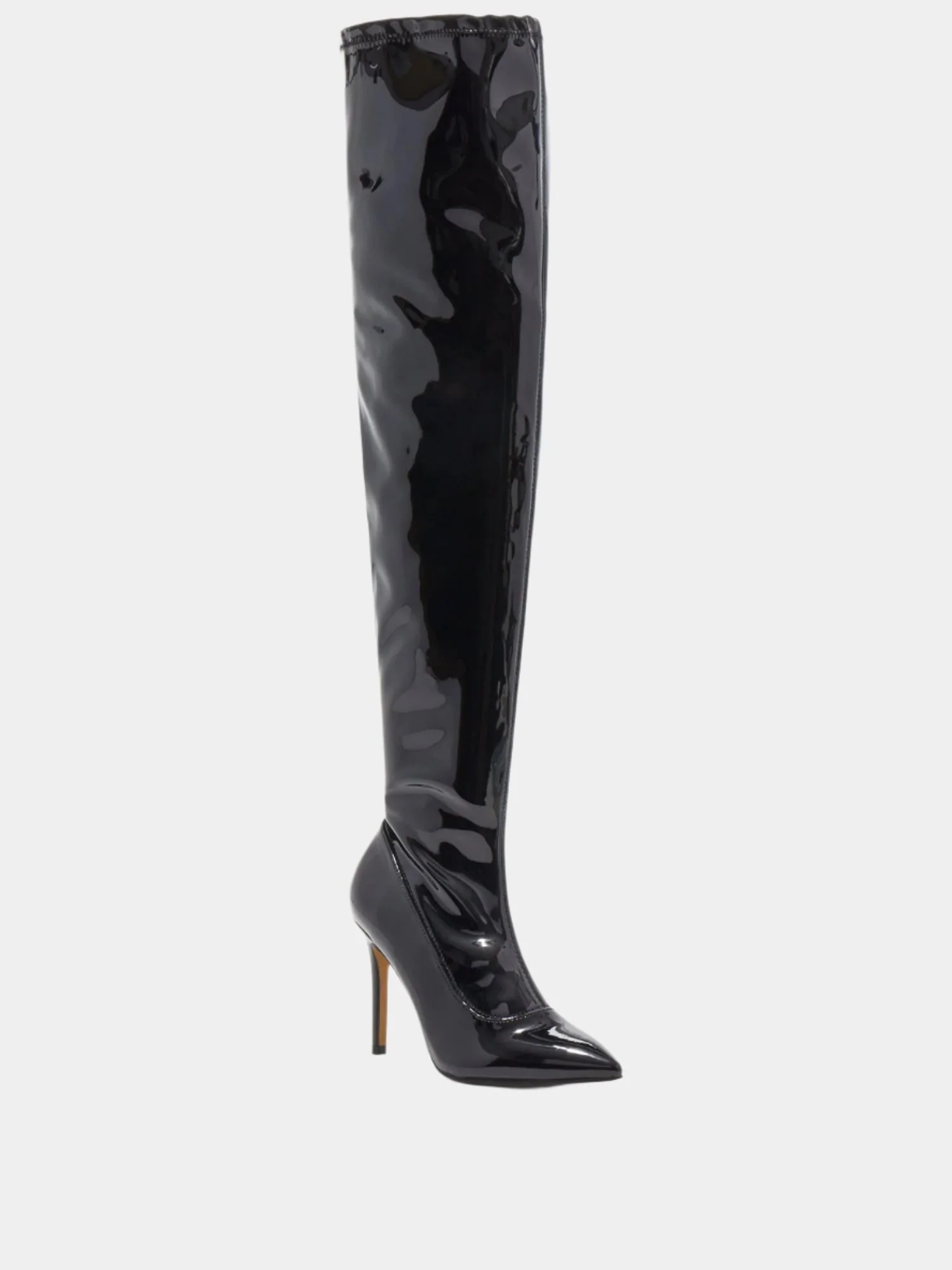 Gia Thigh High Boot - Faux Patent Leather