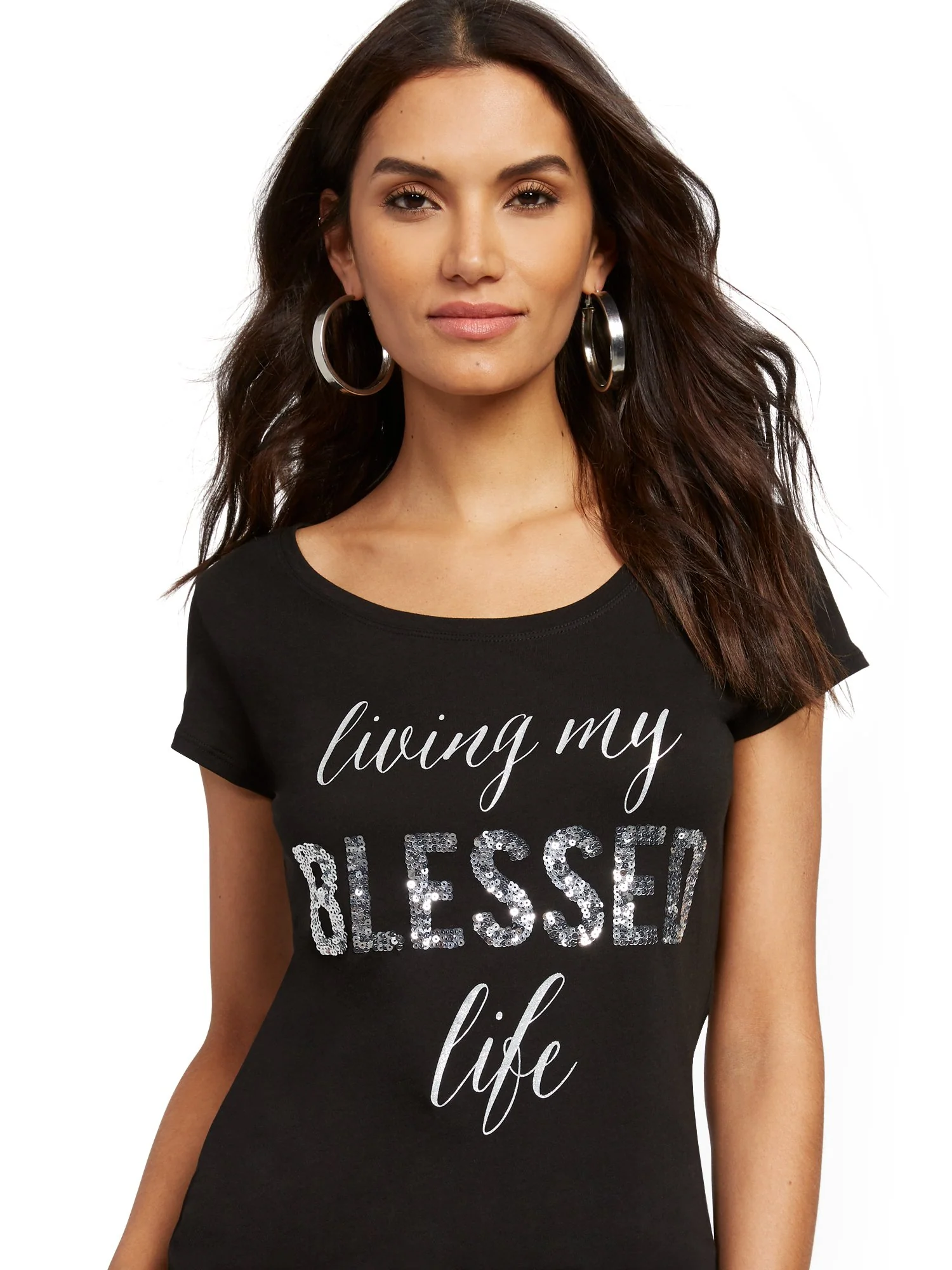 Glittering 'Blessed' Tee - Image 2