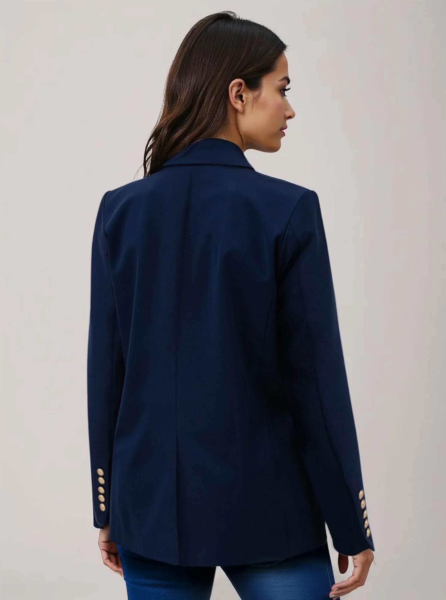 Gold Button Double Blazer - Image 3
