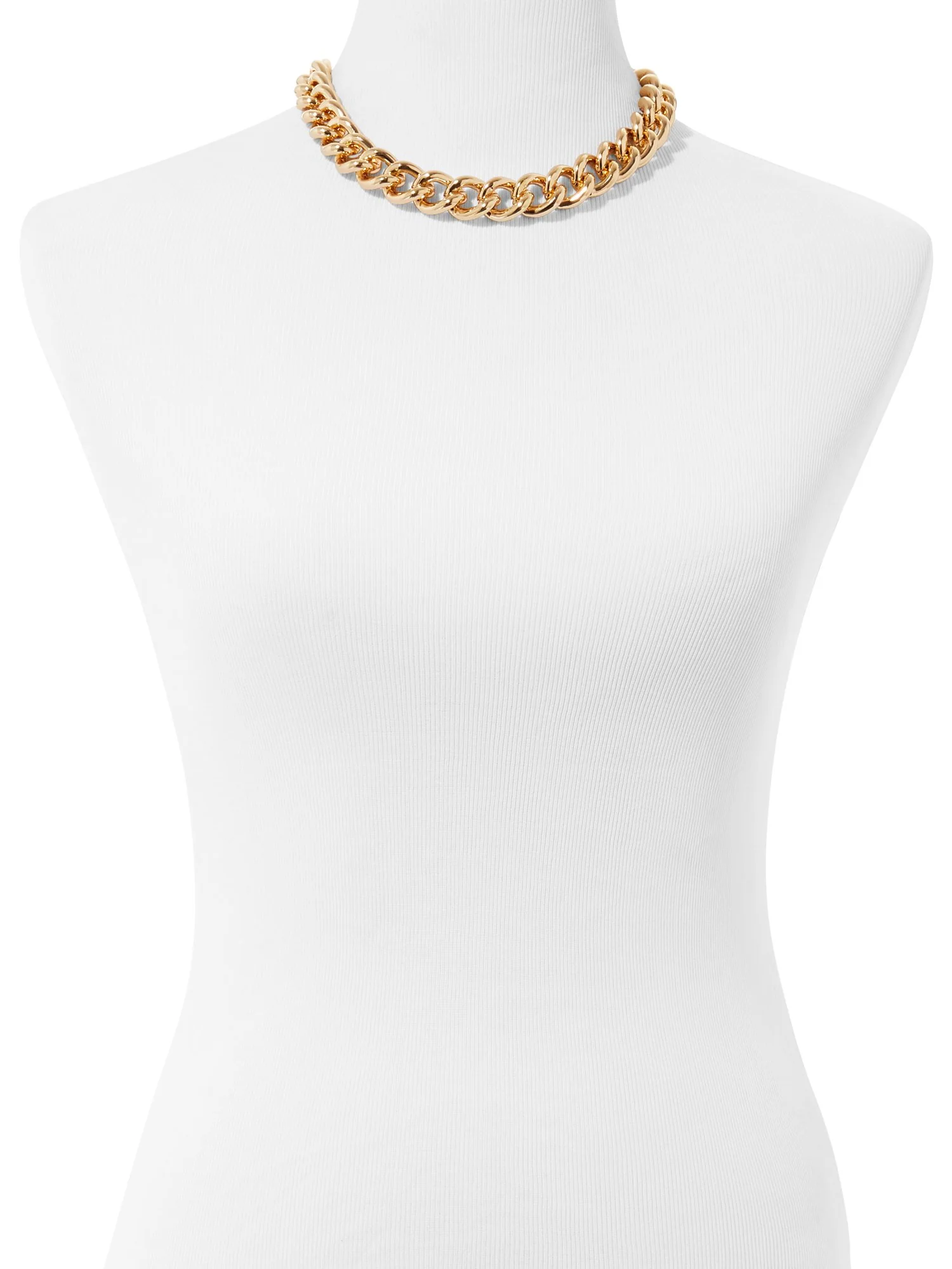 Gold Chain-Link Choker Necklace - Image 2