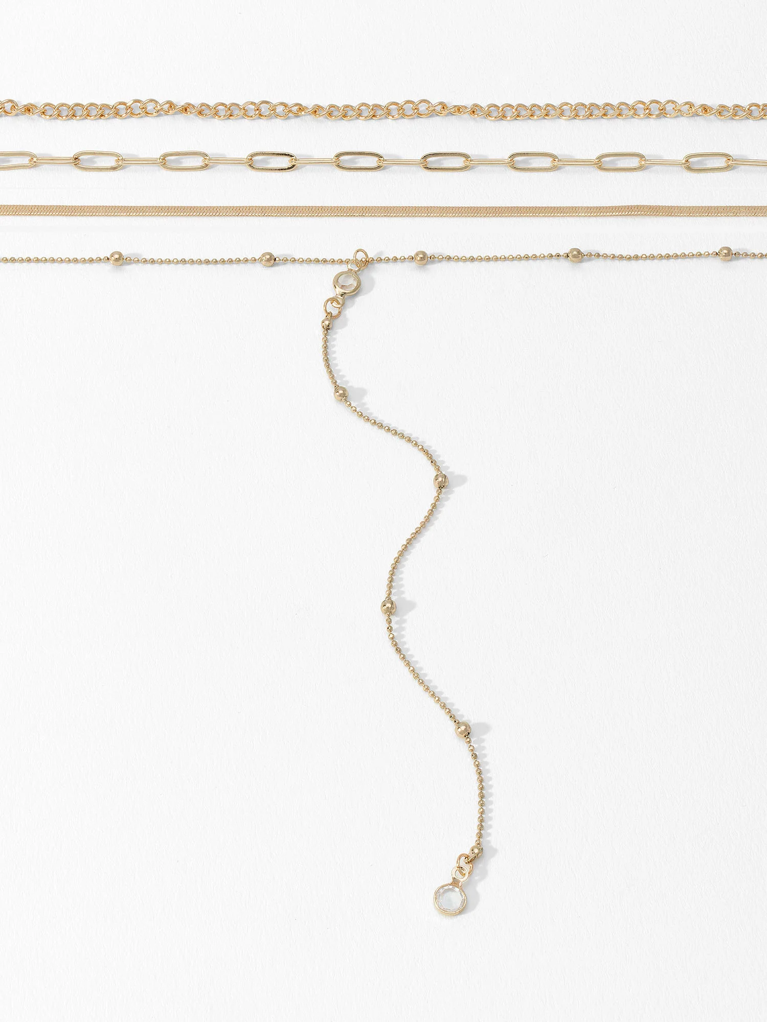 Gold Plated 4 Layer Chain Necklace - Image 2