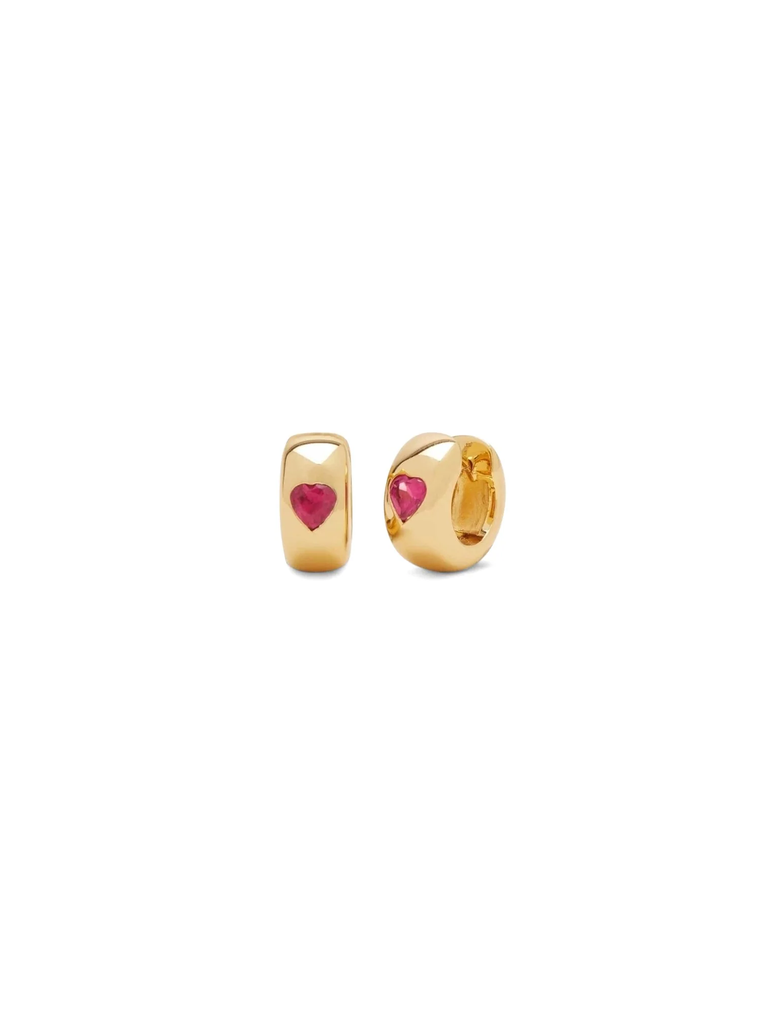 Petit Moments Gold-Plated CZ Heart-Inset Huggie Earrings - Brands We Love