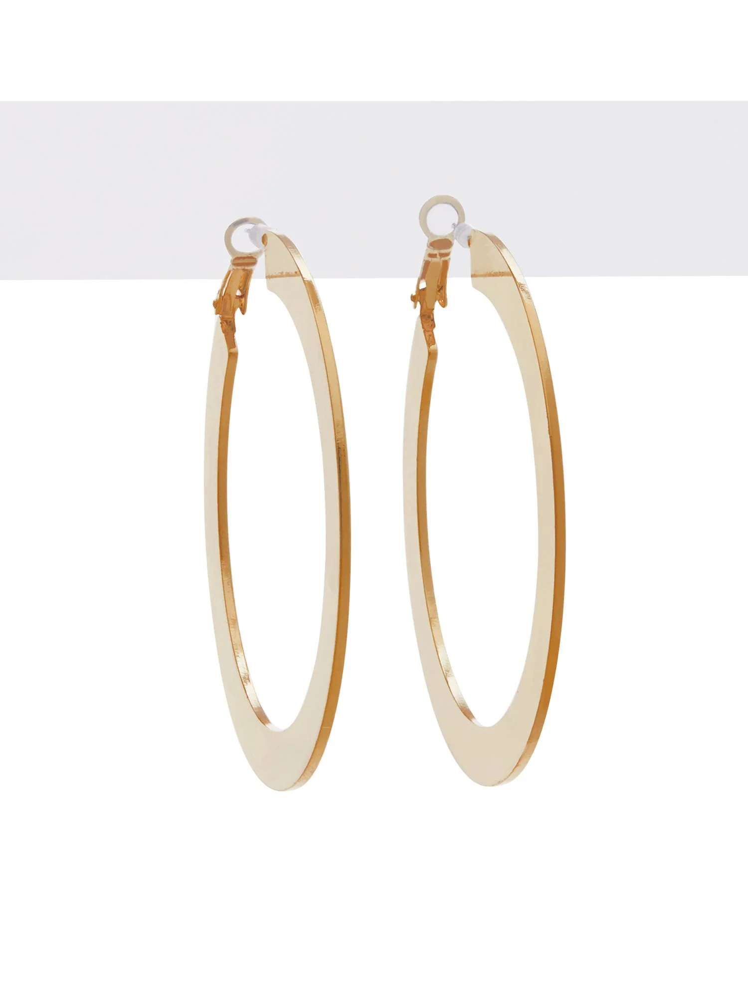 Gold-Tone Flat Hoop Earrings