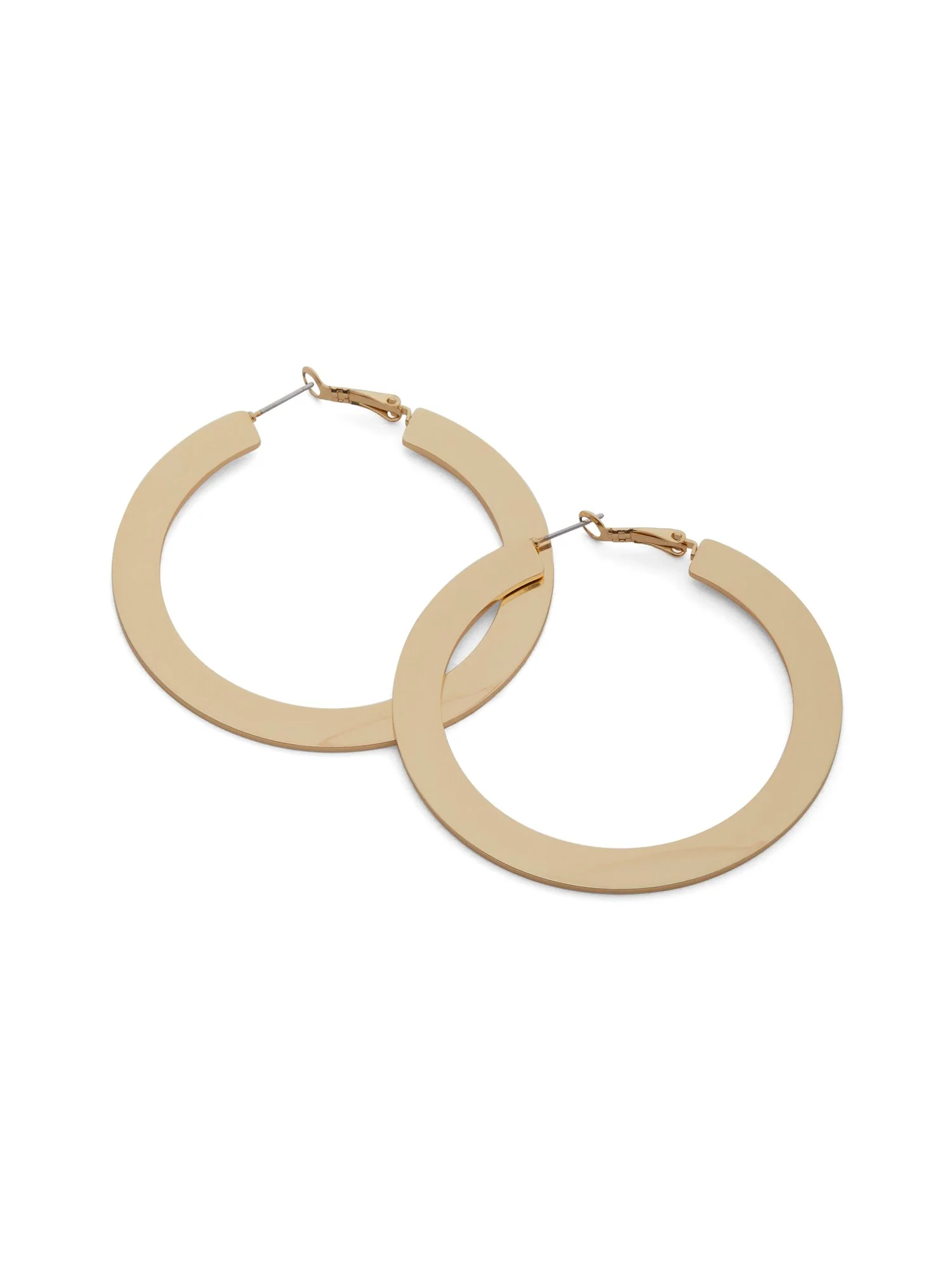 Gold-Tone Flat Hoop Earrings - Image 2