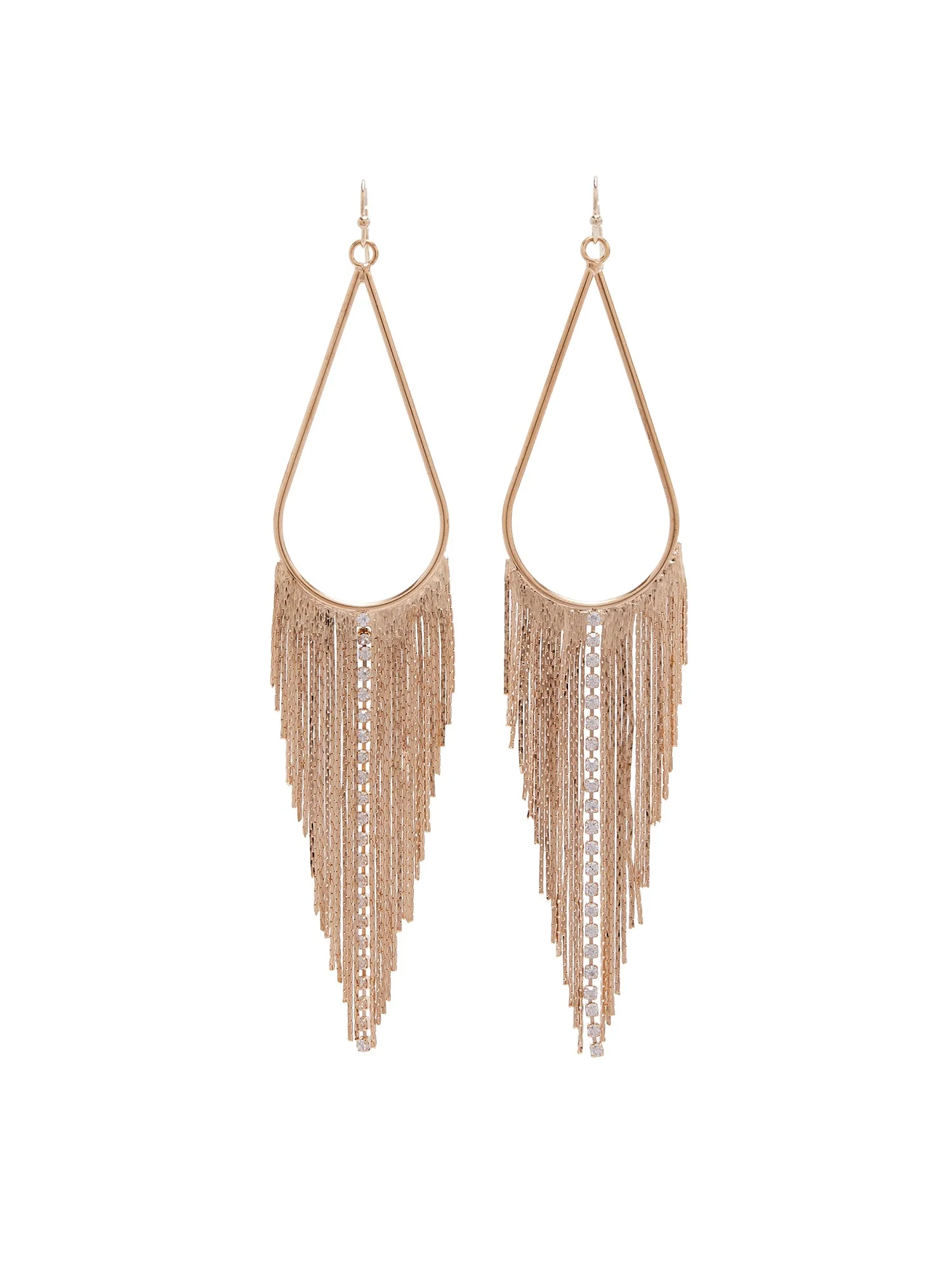 Gold-Tone Fringe Drop Earrings