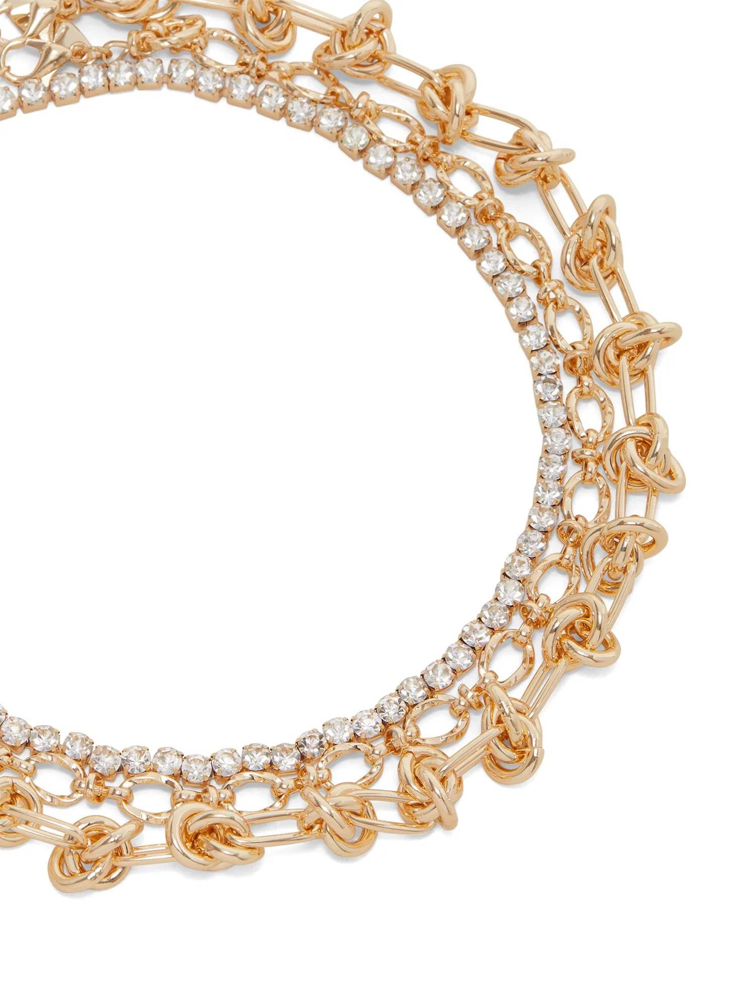 Gold-Tone & Gemstone Layered Choker Necklace - Image 2
