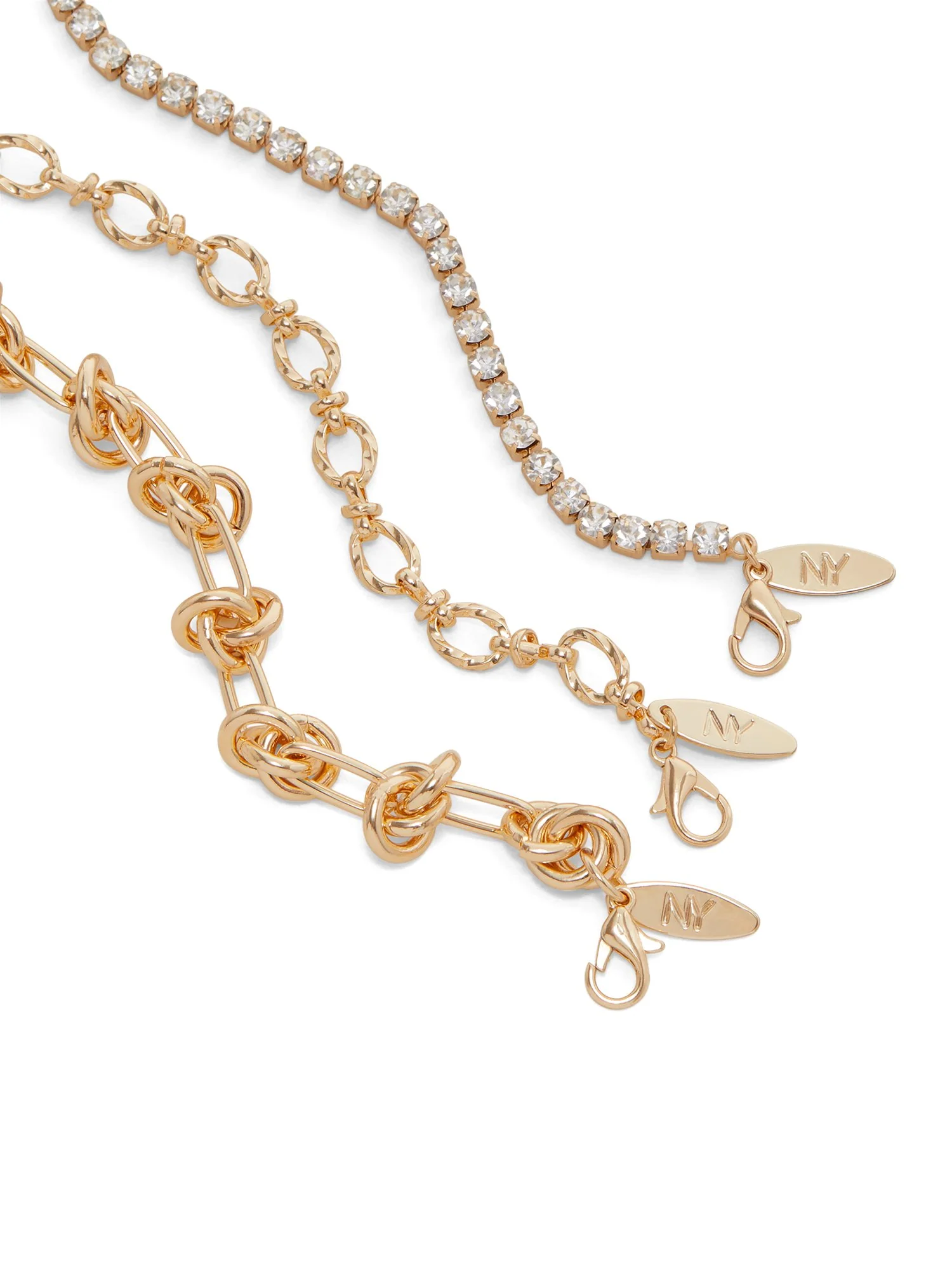 Gold-Tone & Gemstone Layered Choker Necklace - Image 3
