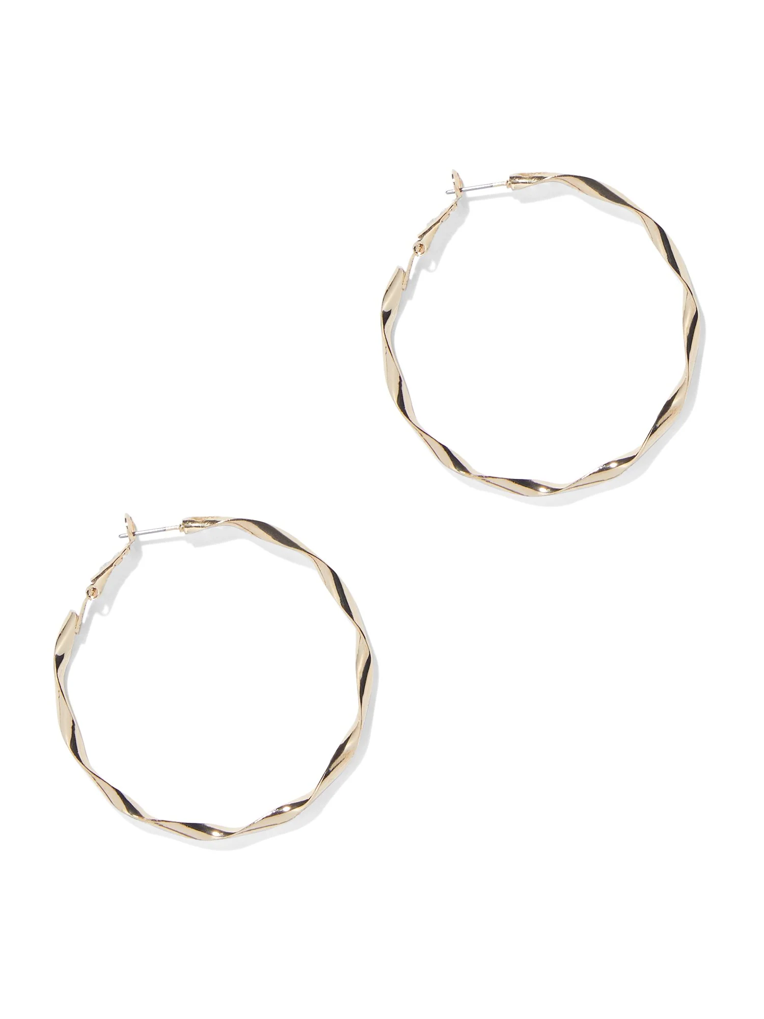 Gold Twist Hoop Earrings