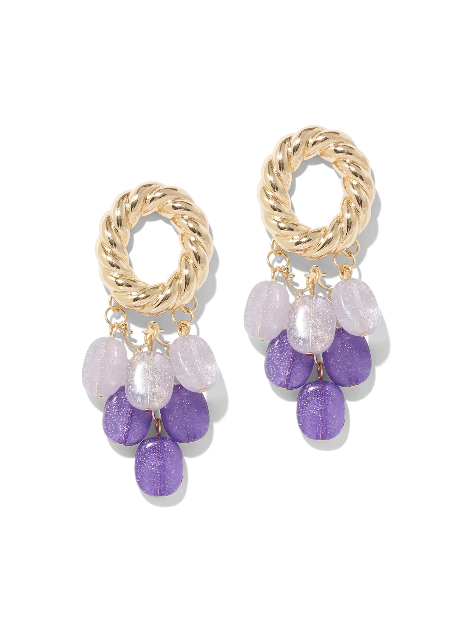 Goldtone Beaded Statement Earring