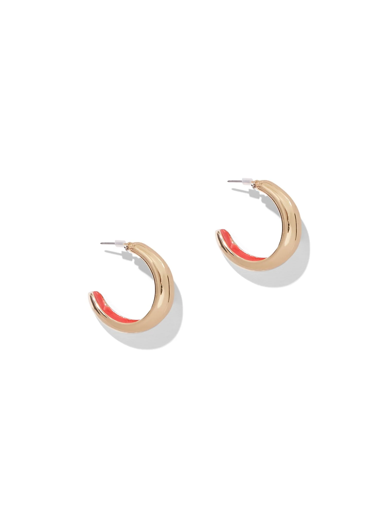 Goldtone & Enamel Hoop Earring - Image 2