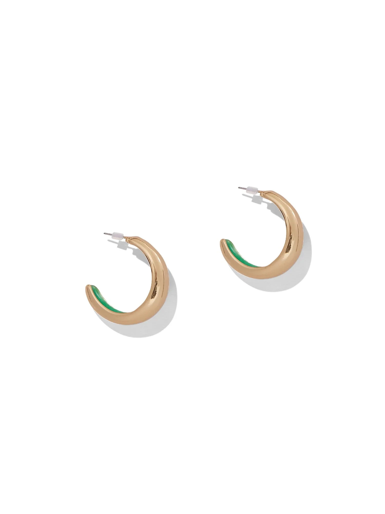 Goldtone & Enamel Hoop Earring - Image 4