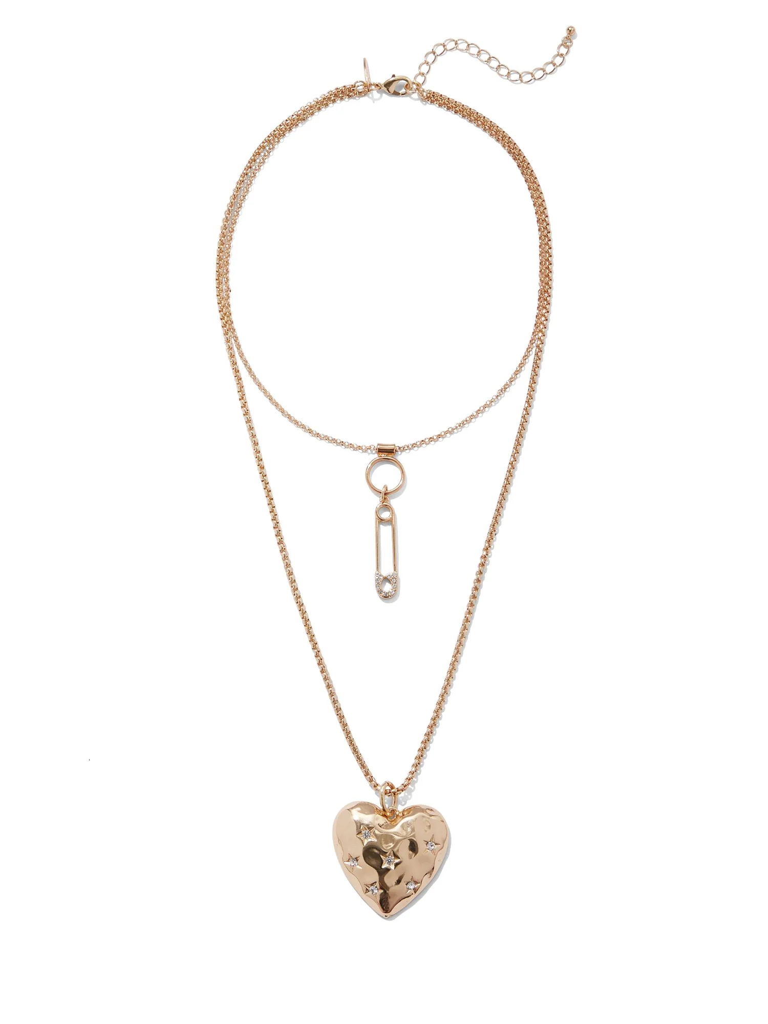 Goldtone Pave Layered Necklace
