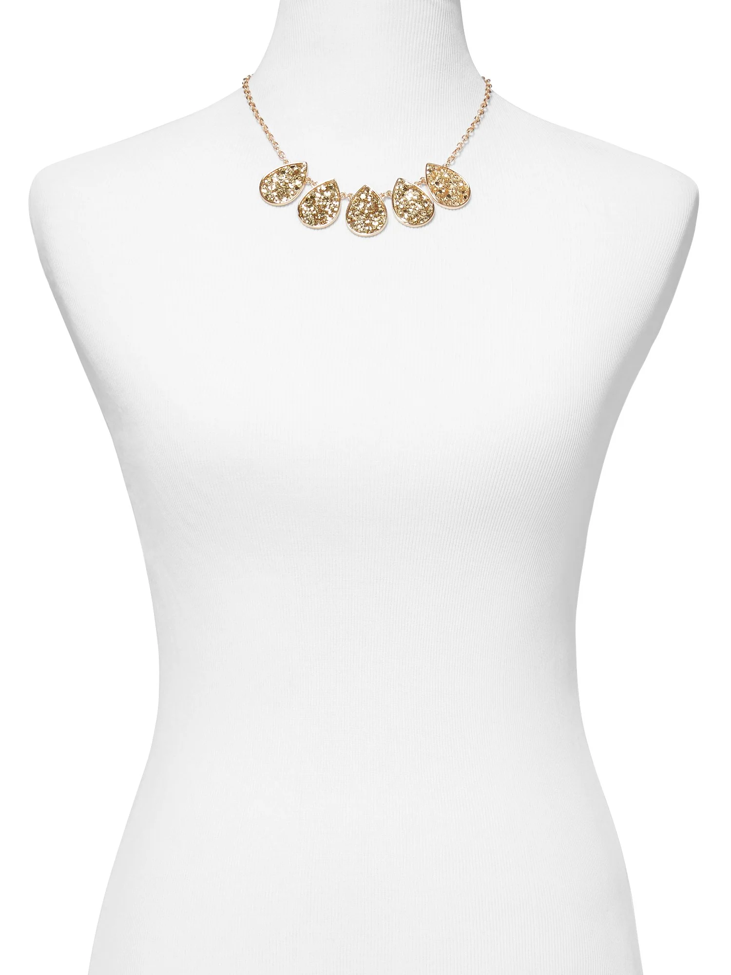 Goldtone Sequin Statement Necklace - Image 2