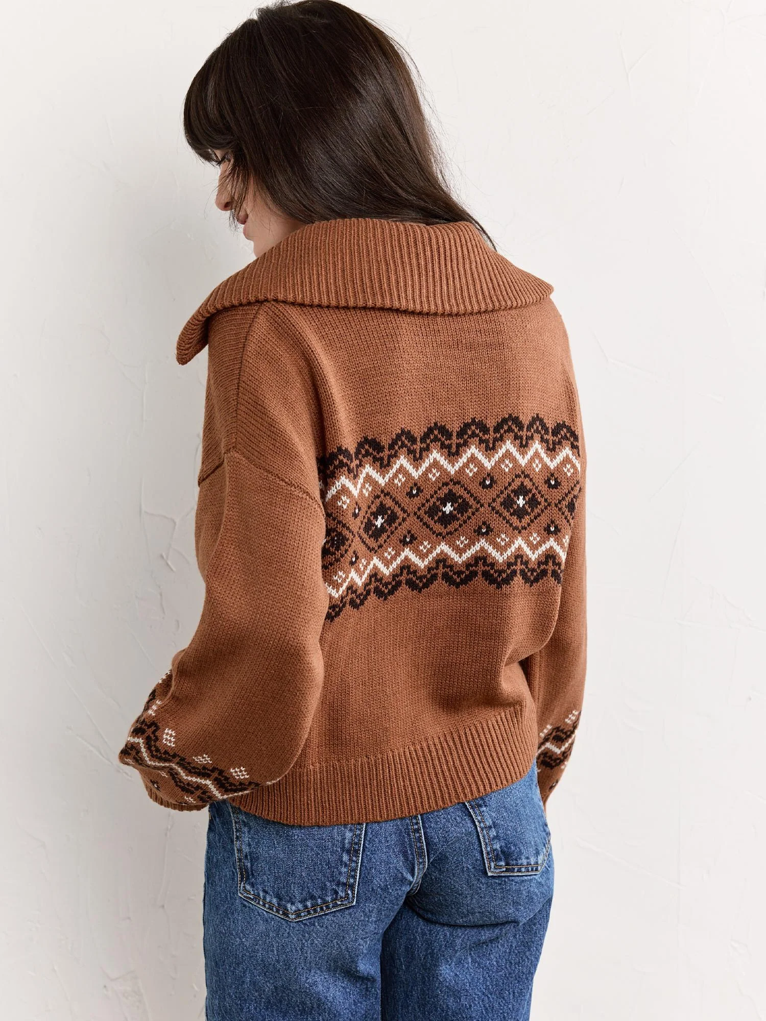 Edgemine Half-Zip Fair Isle Pullover - Brands We Love - Image 4