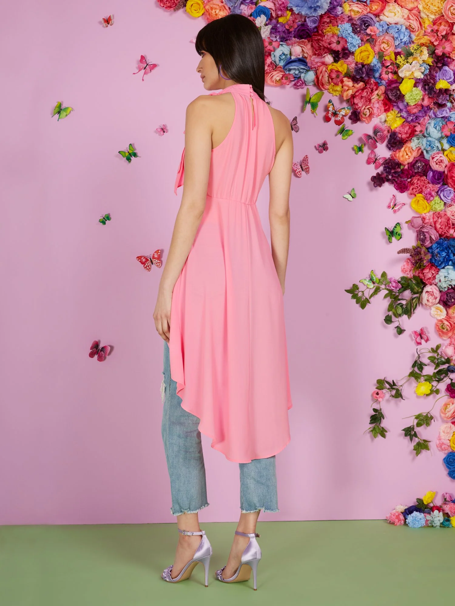 Halter Bow-Neck High-Low Top - Image 3