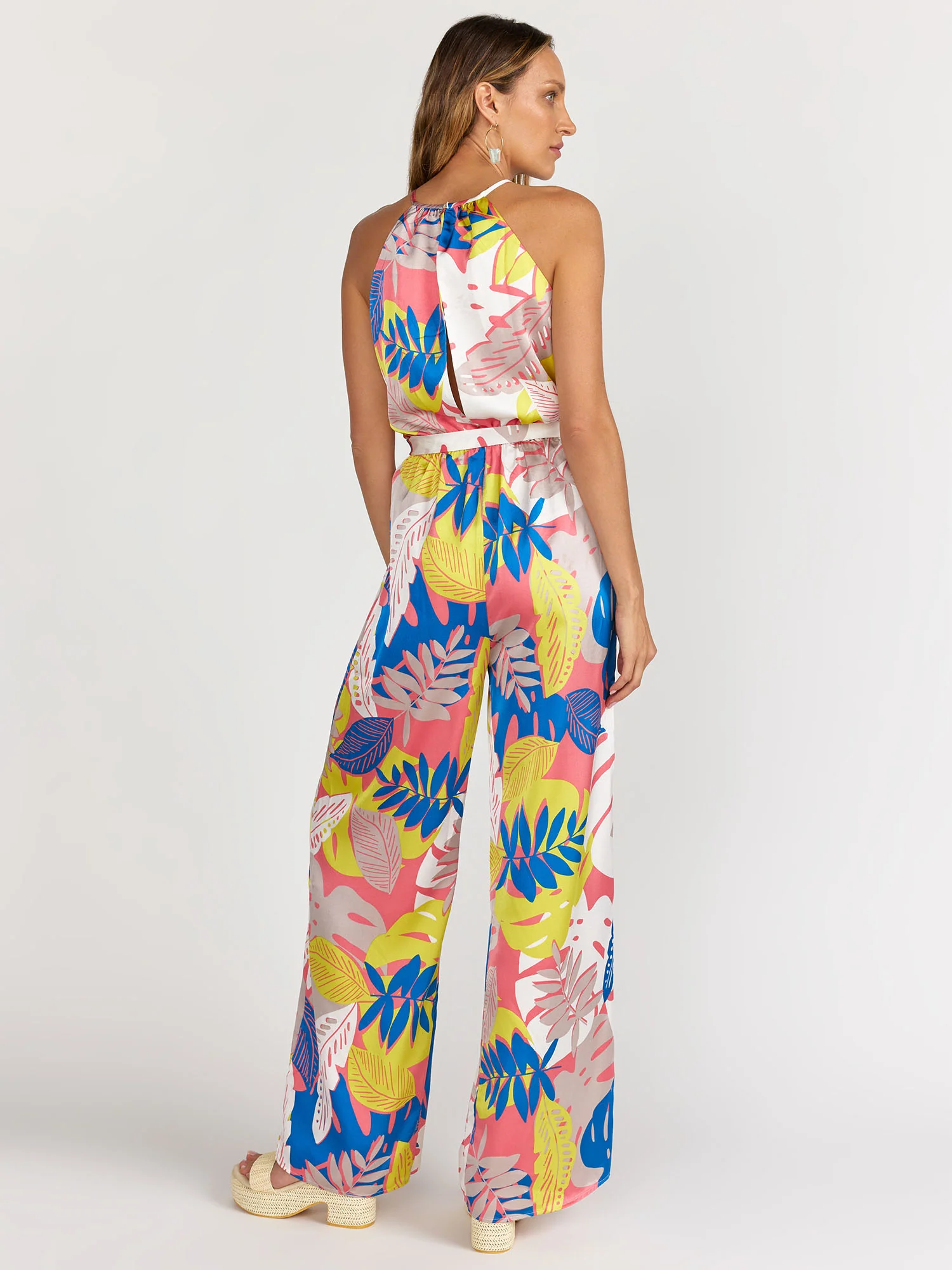 Halter Neck Neon Tropical Jumpsuit - Sugarlips - Image 4