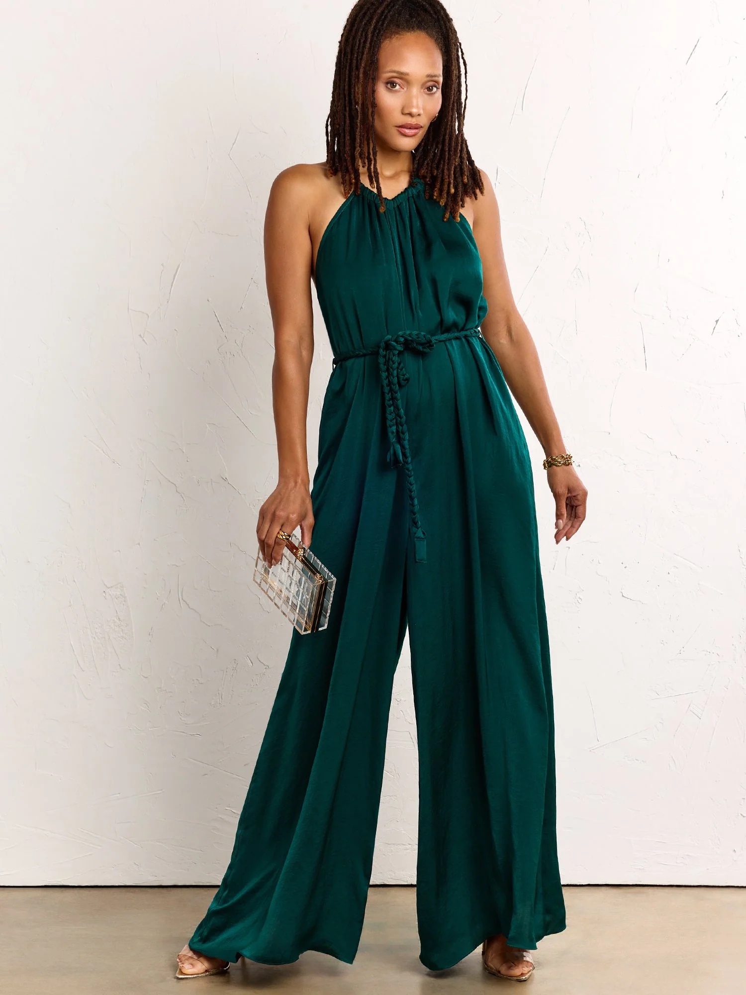 Aakaa Halterneck Braided Waist Tie Jumpsuit - Brands We Love - Image 2