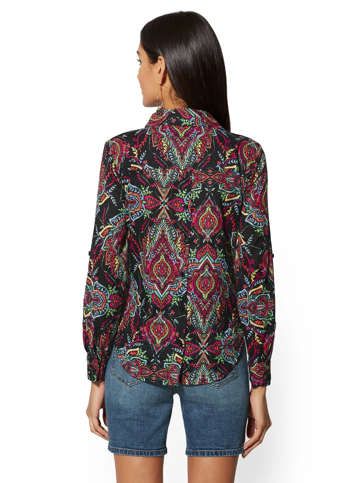 Hampton Medallion-Print Shirt - Button Back - Image 3