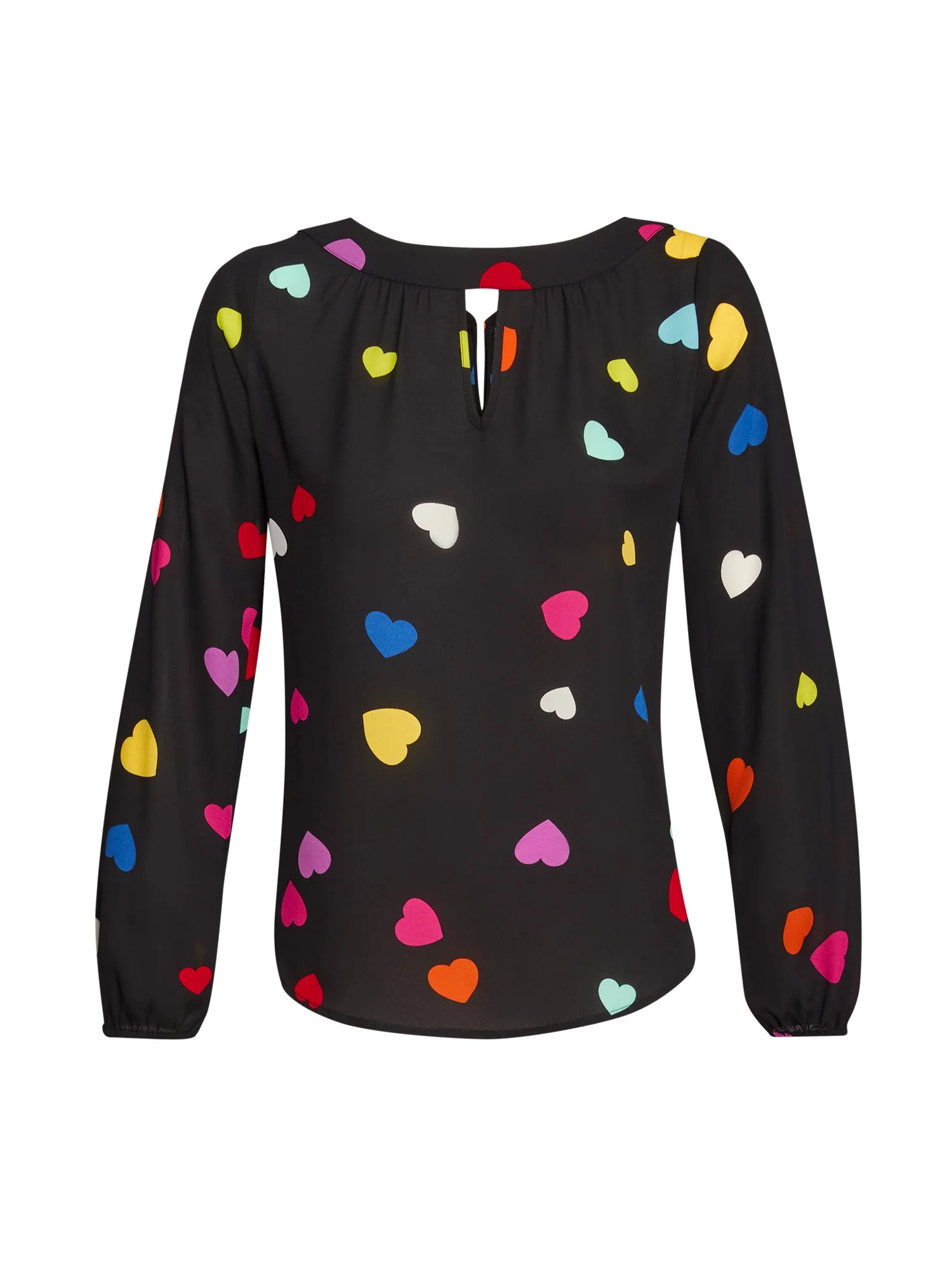 Heart-Print Back-Bow Blouse - Image 3