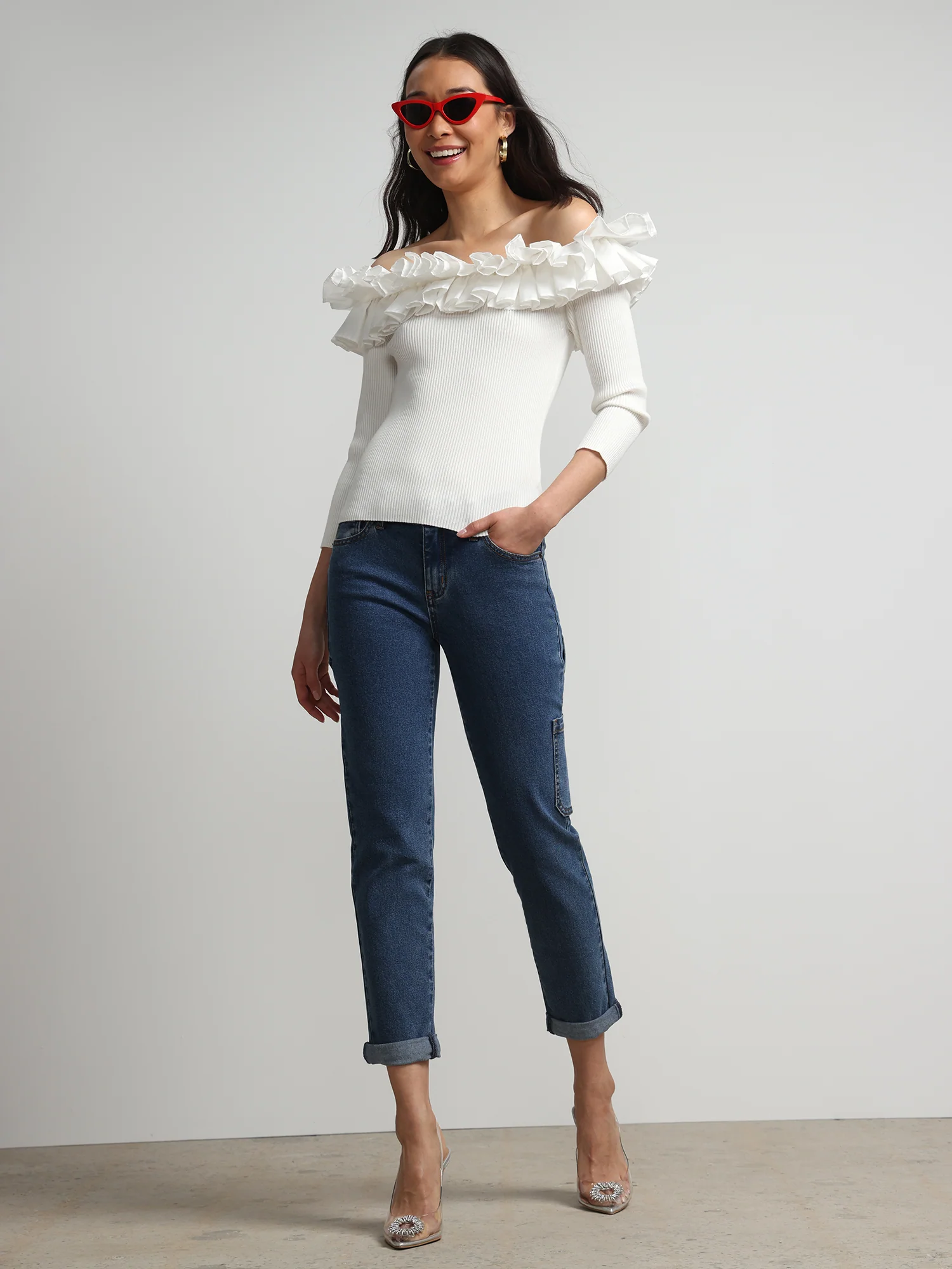 High Rise Cargo Boyfriend Jeans - Image 2