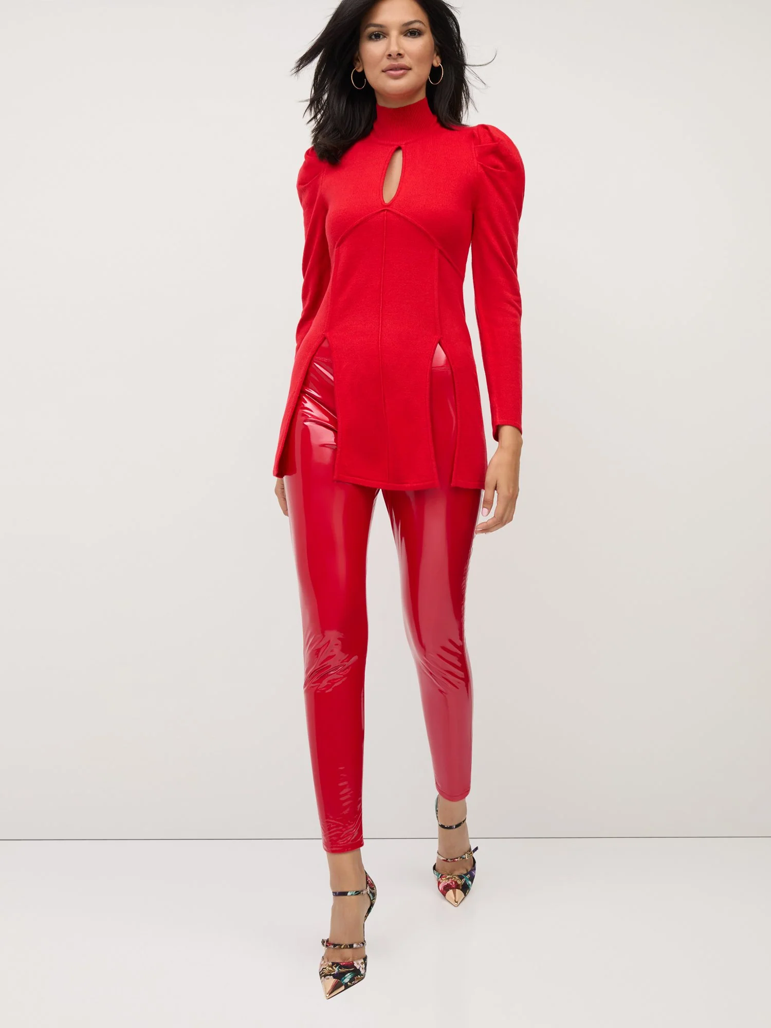 High-Rise Faux-Leather Latex-Look Slim-Leg Ankle Pant - Image 7
