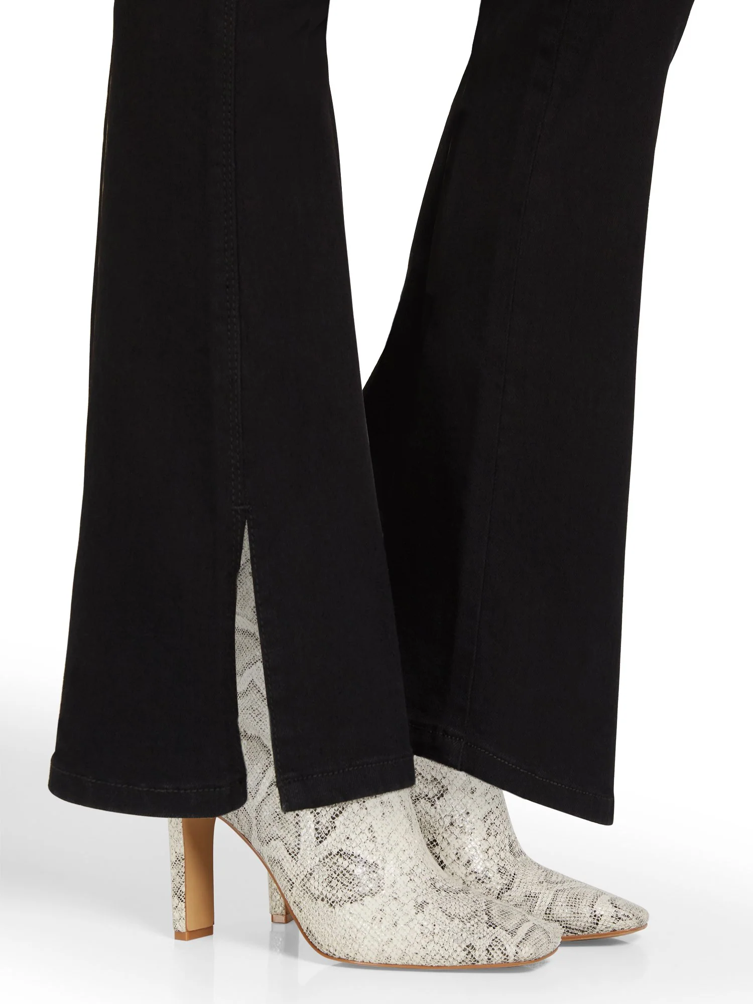 High-Waised Coated Bootcut Jeans - Image 4