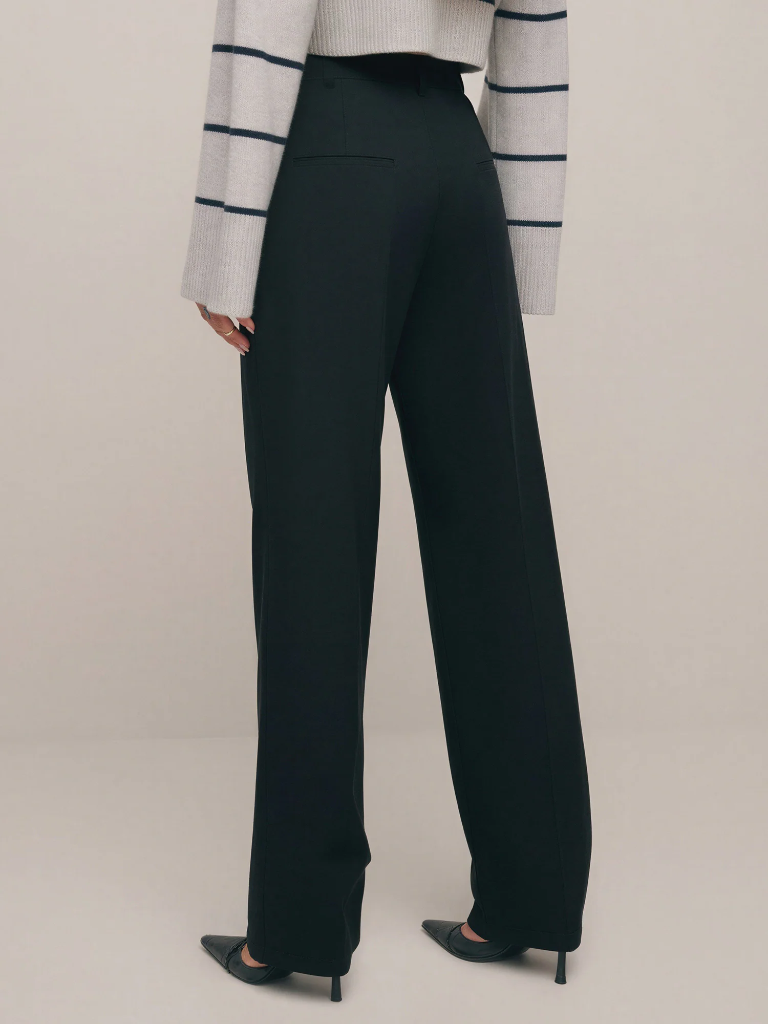 Elegant Style High Waist Wide-Leg Pleat Front Pant - Image 3