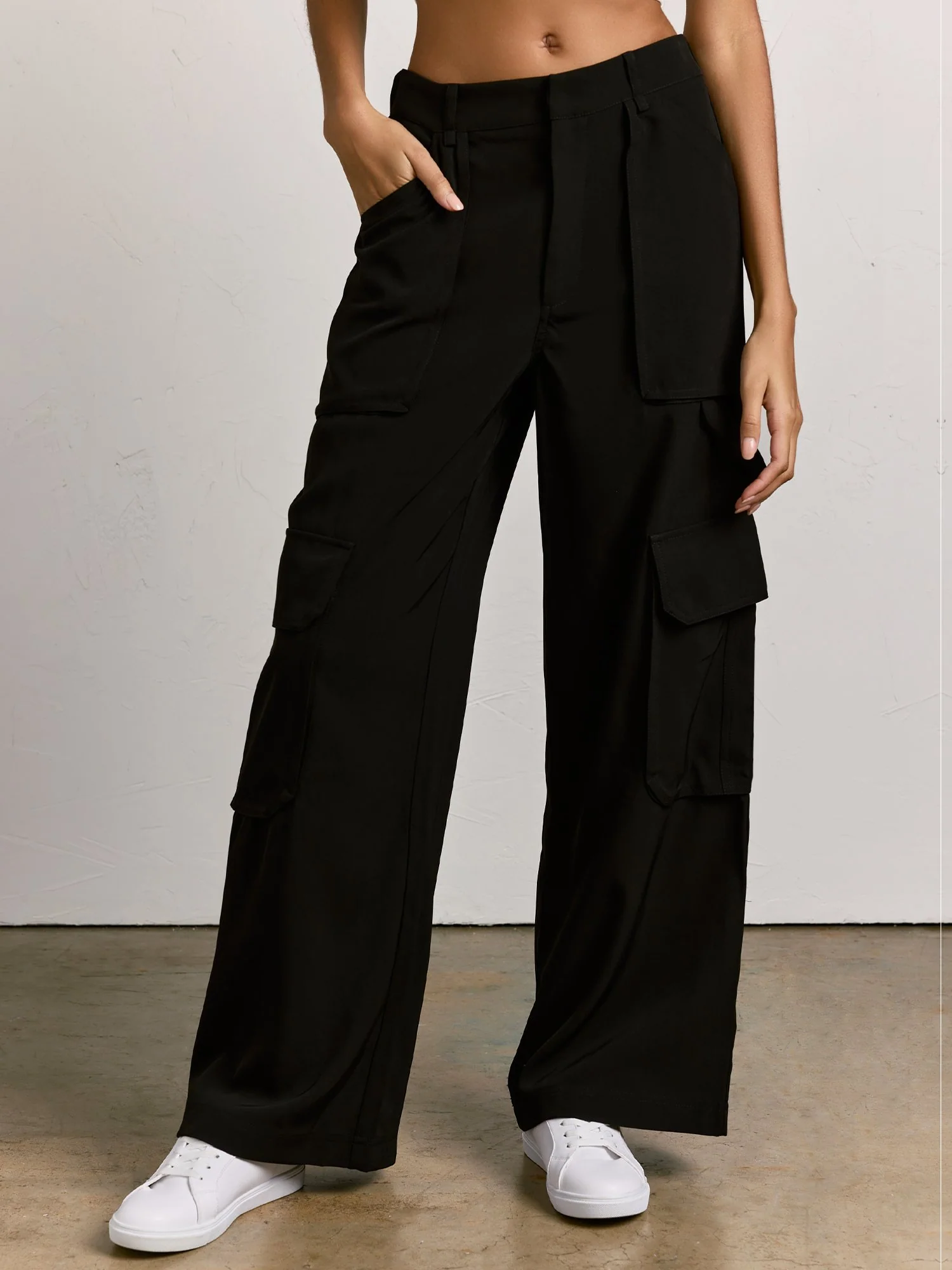 High Waist Woven Cargo Pant - Aaron & Amber - Image 3