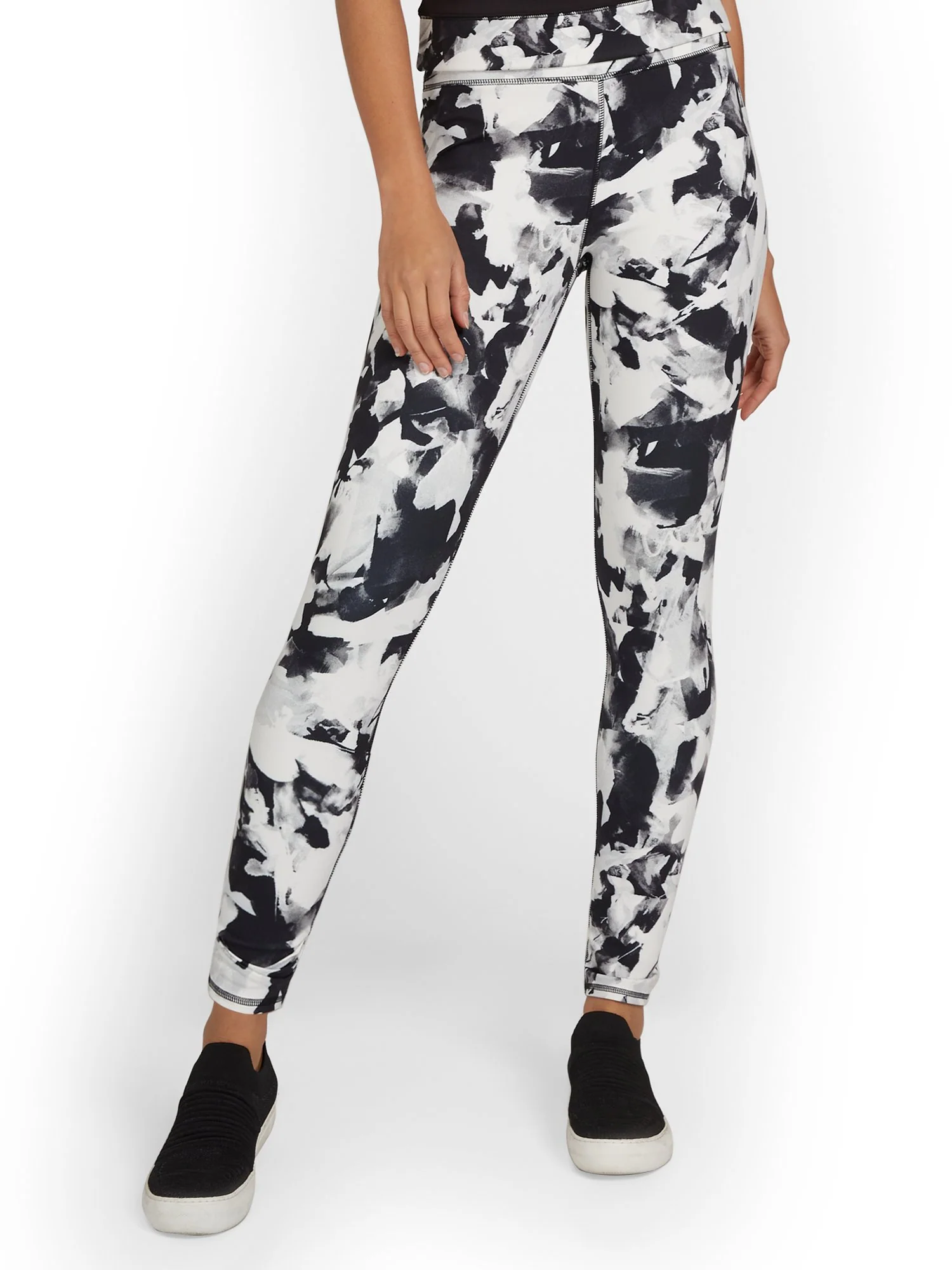 High-Waisted Abstract-Print Pocket Legging - City Contour