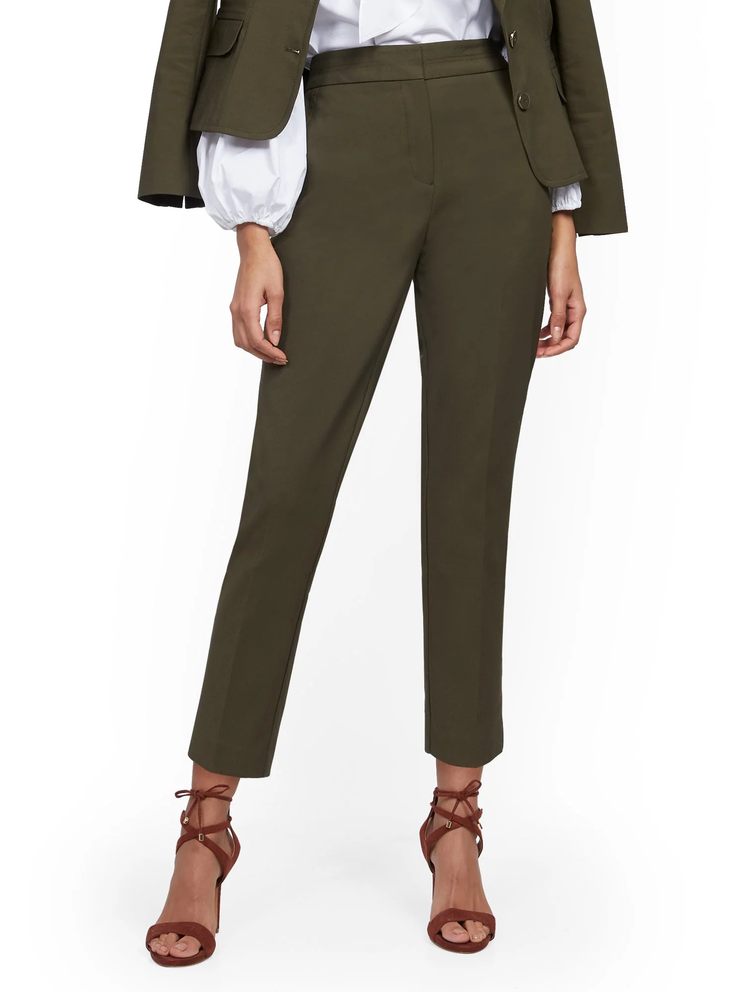 High-Waisted Ankle Pant - Modern Fit - All-Season Stretch - 7th Avenue