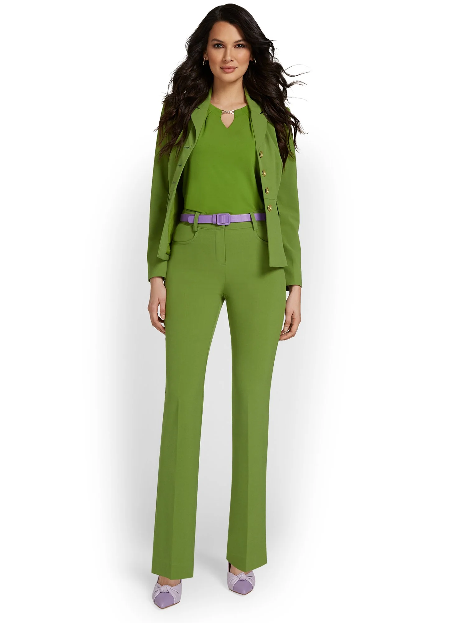 High-Waisted Barely Bootcut Pant - Essential Stretch - Image 14
