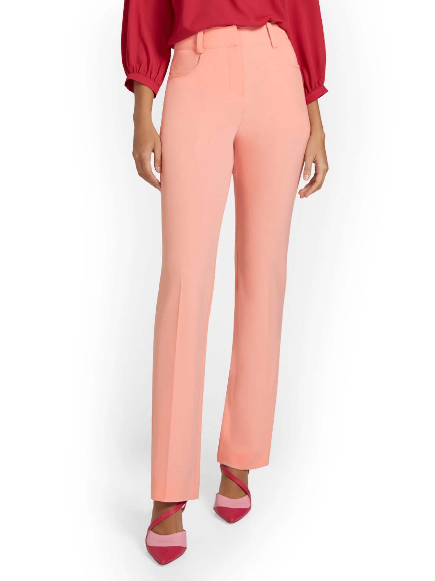 High-Waisted Barely Bootcut Pant - Essential Stretch - Image 30