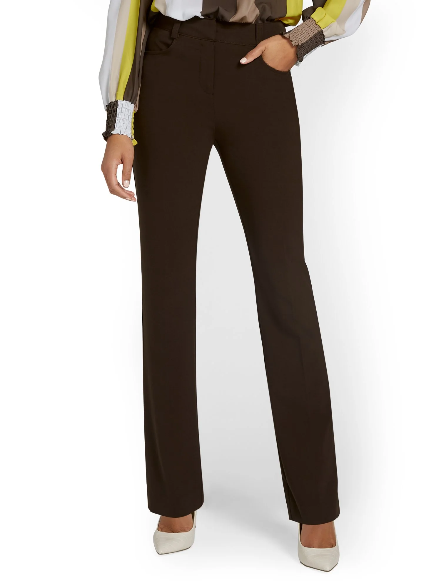 High-Waisted Barely Bootcut Pant - Essential Stretch - Image 41
