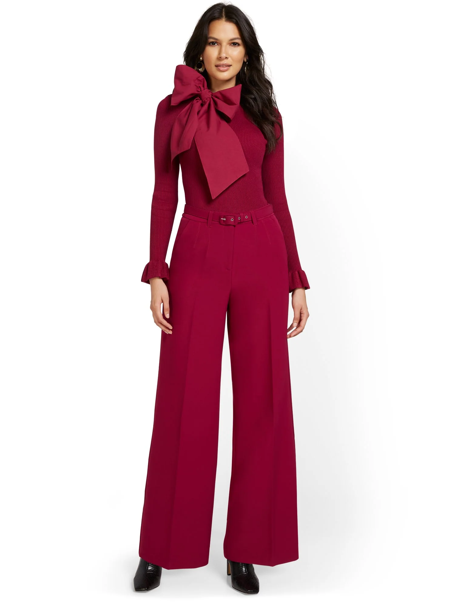 High-Waisted Belted Wide-Leg Pant - Image 4