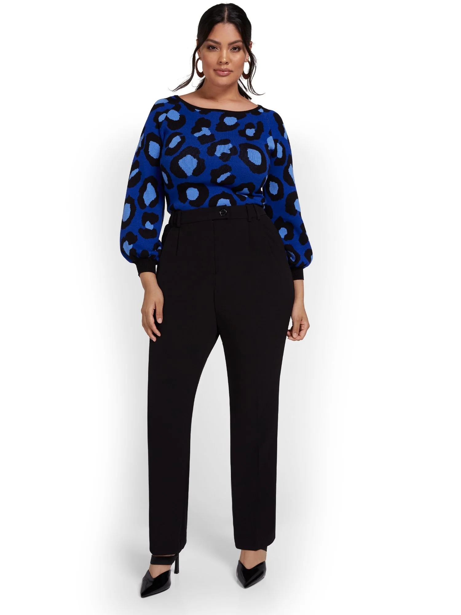 High-Waisted Button-Closure Straight-Leg Pant - Image 4