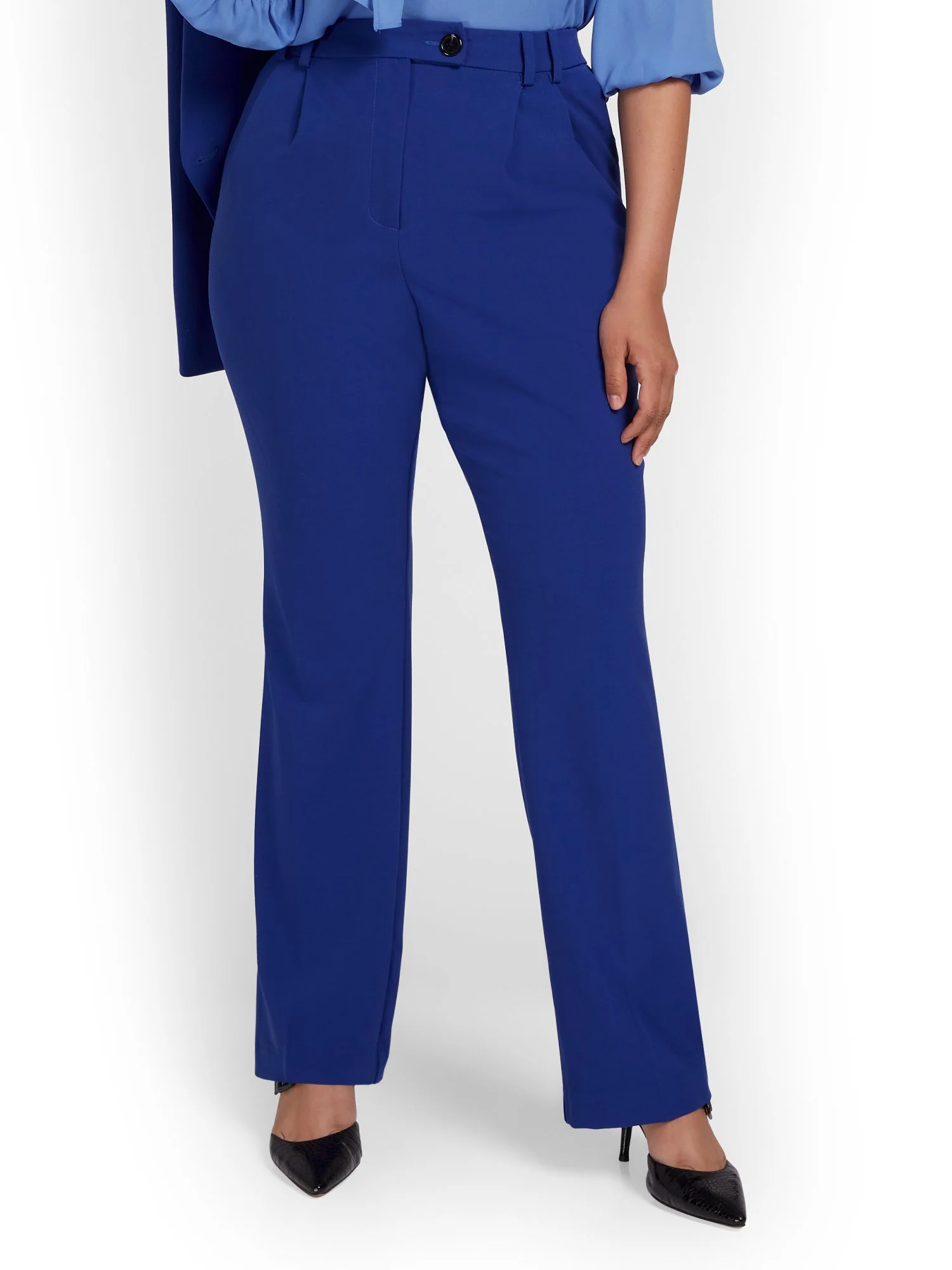 High-Waisted Button-Closure Straight-Leg Pant - Image 7