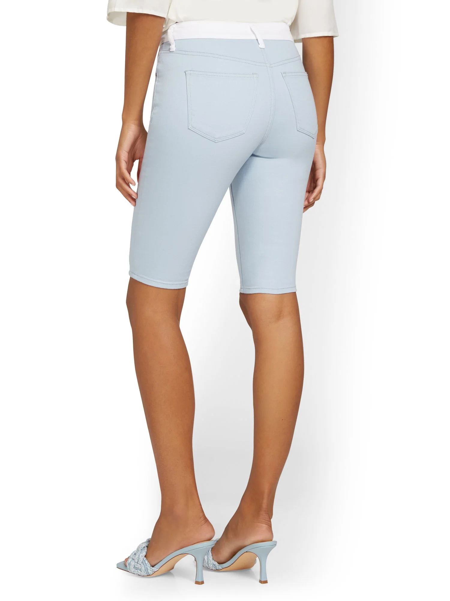 High-Waisted Colorblock Denim 13-Inch Short - Image 3