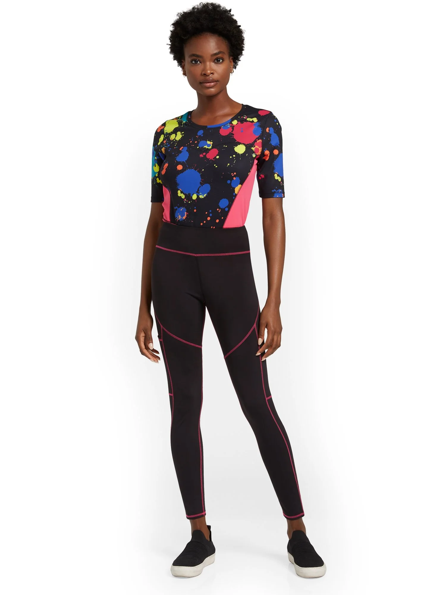 High-Waisted Contrast-Stitch Pocket Legging - City Contour - Image 5
