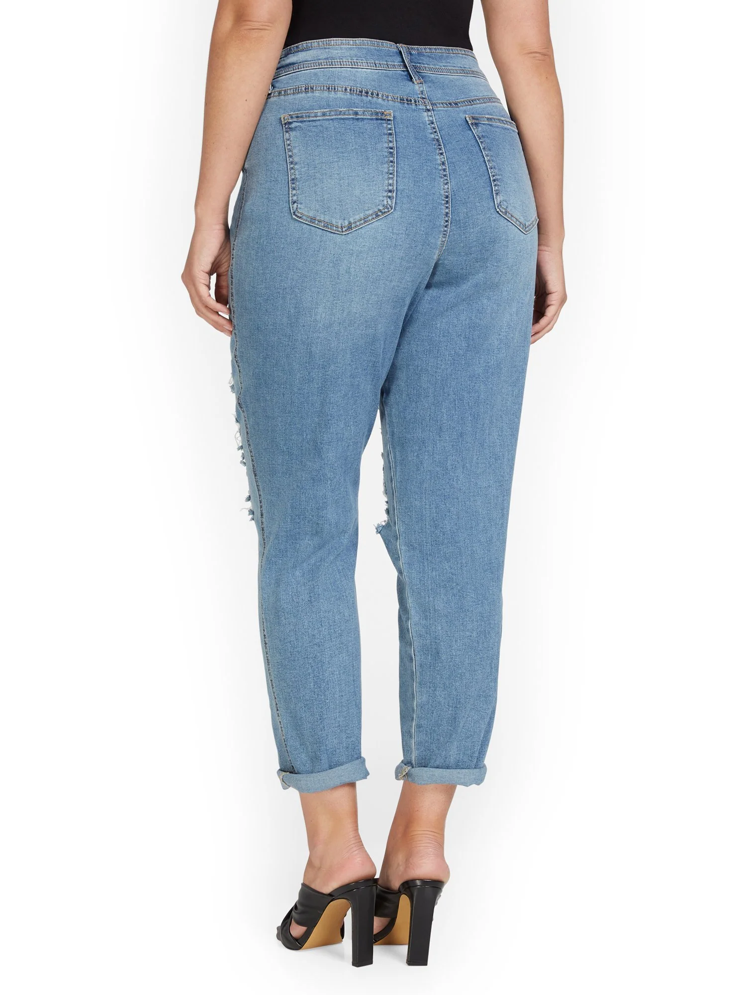 High-Waisted Curvy Dream Boyfriend Jeans - Clinton Wash - Image 3
