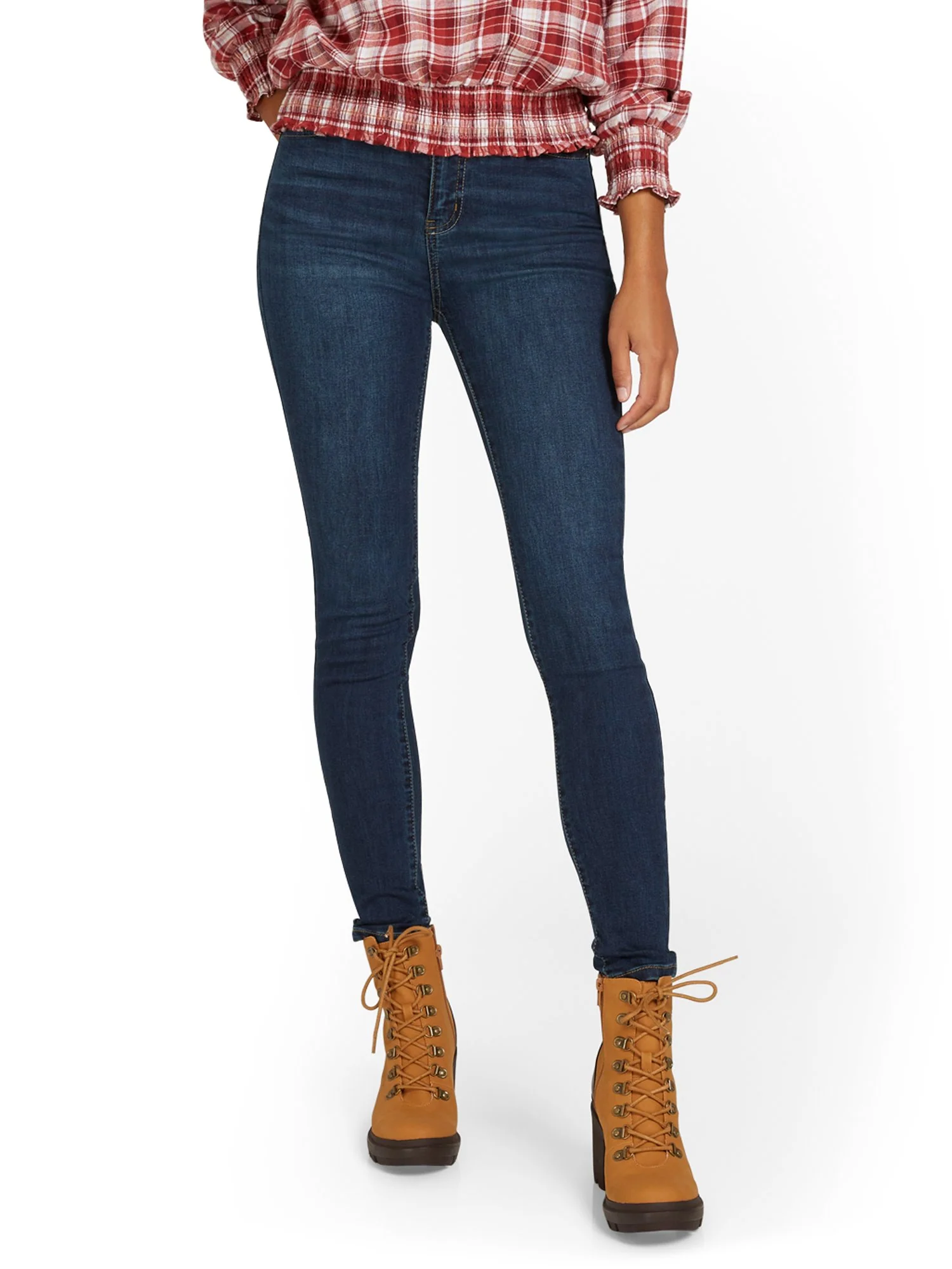 High-Waisted Curvy Essential Skinny Jeans - Moonlight Blue Wash - Image 2